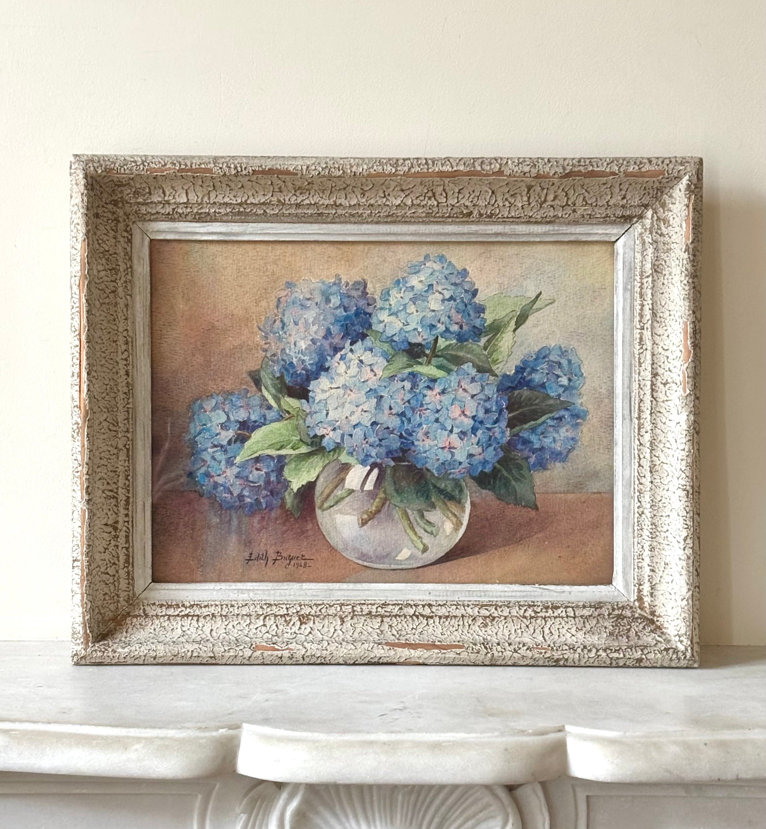 Blue Hydrangeas Watercolour