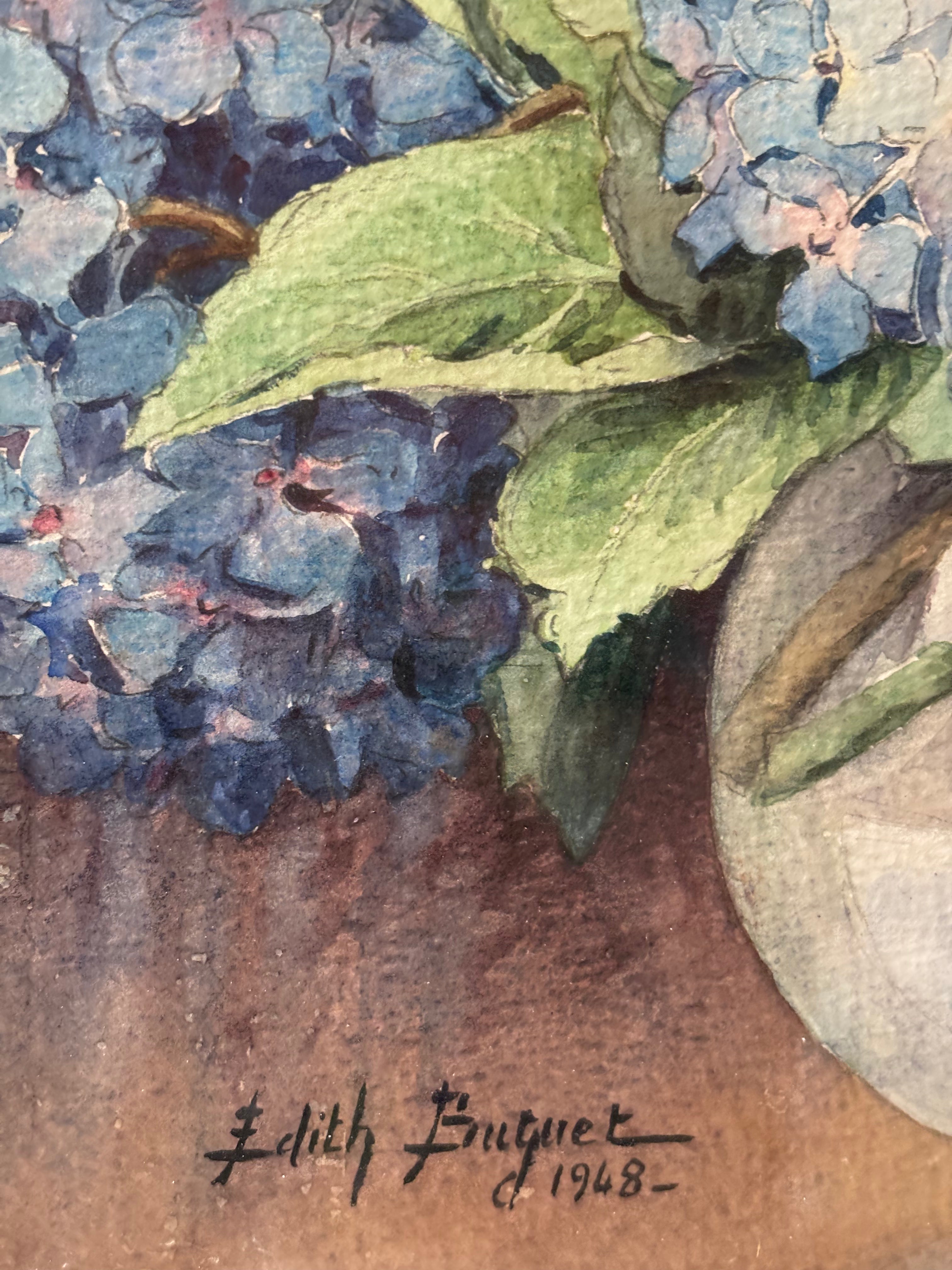 Blue Hydrangeas Watercolour
