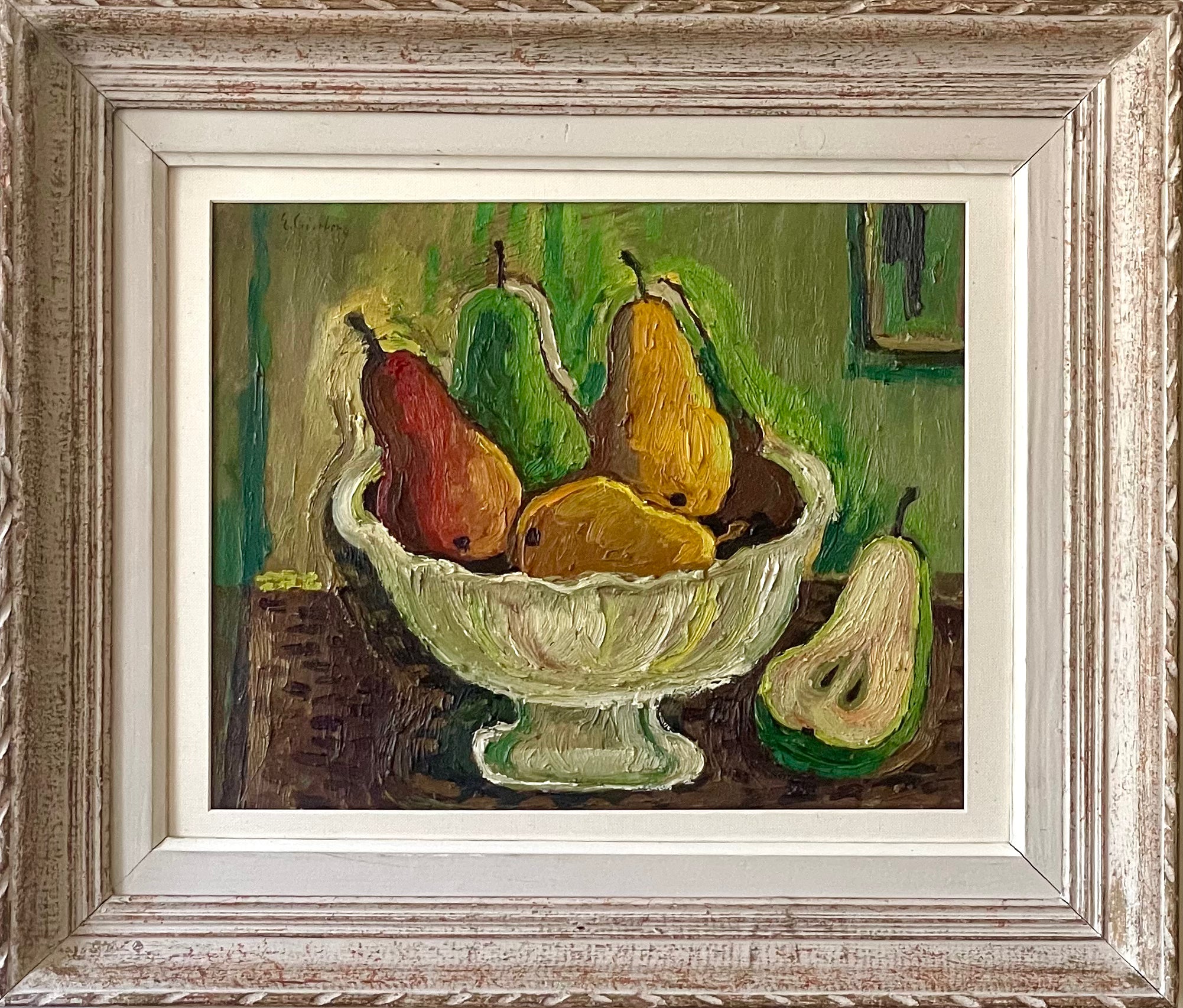 Pears in a White Bowl