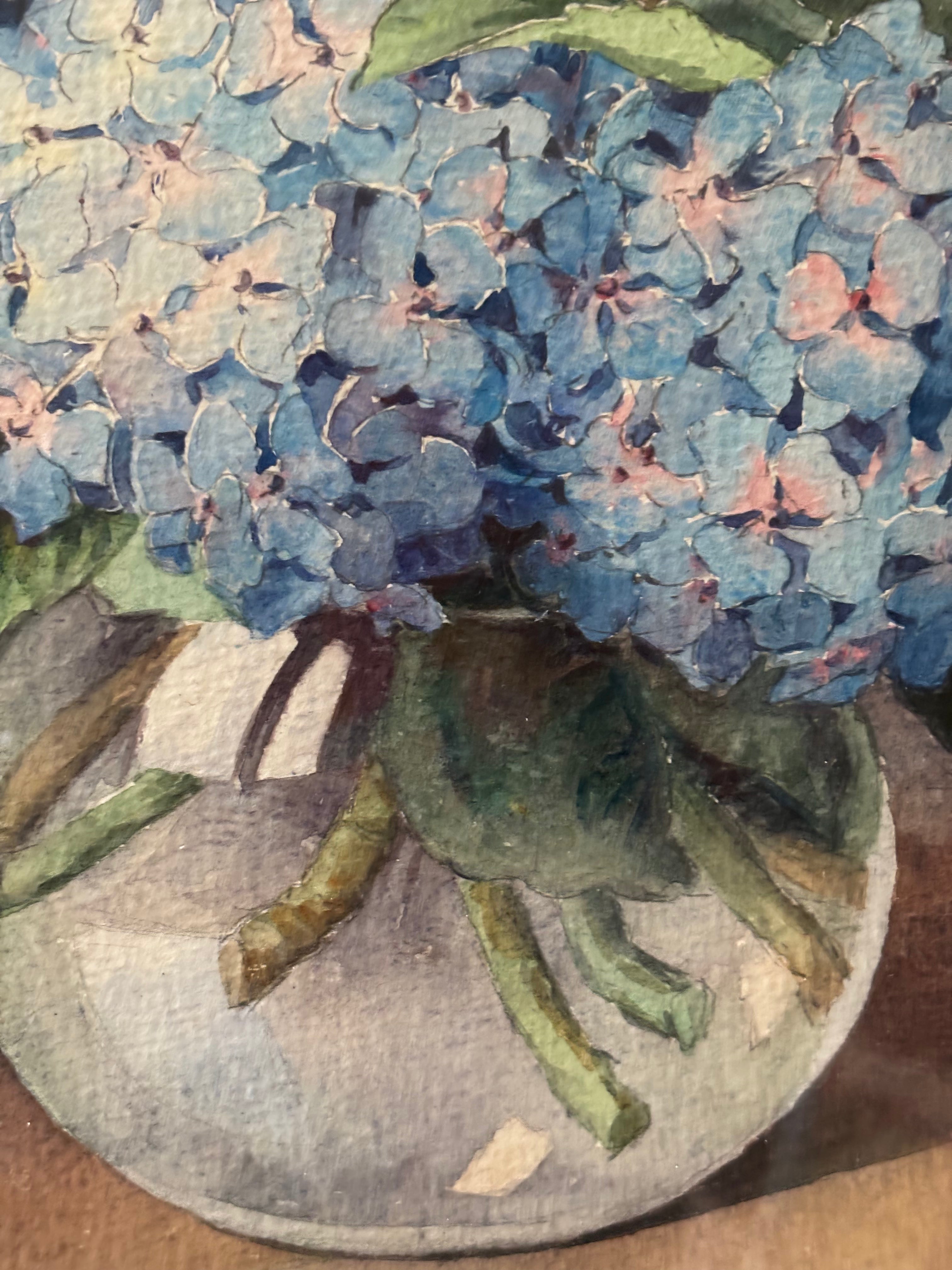Blue Hydrangeas Watercolour