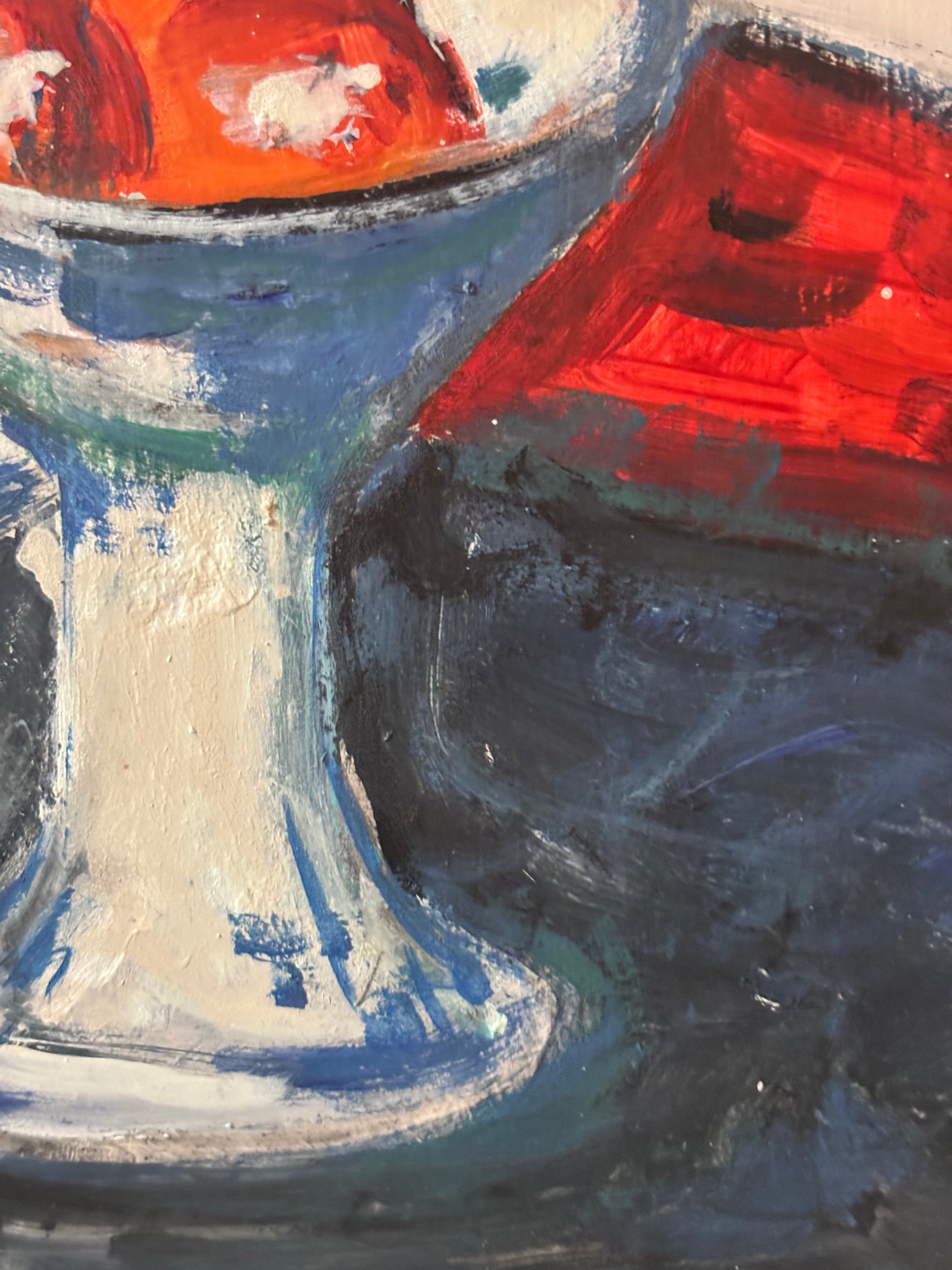 White Flowers in a China Vase