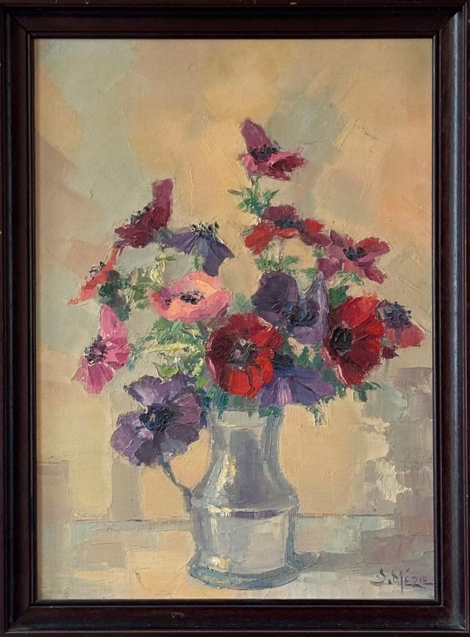 Anemones in a Glass Jug