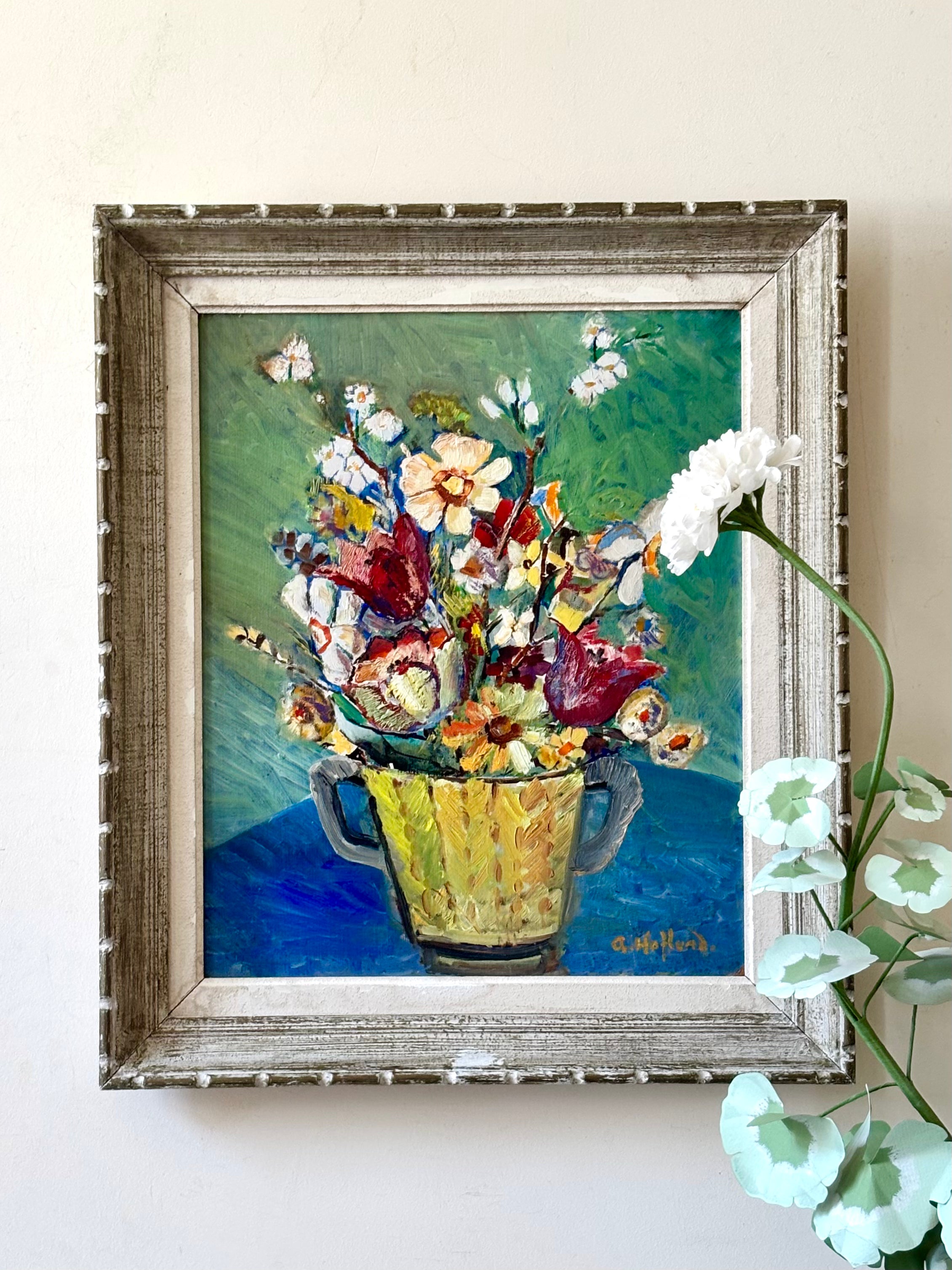 Spring Flowers in a Yellow Vase