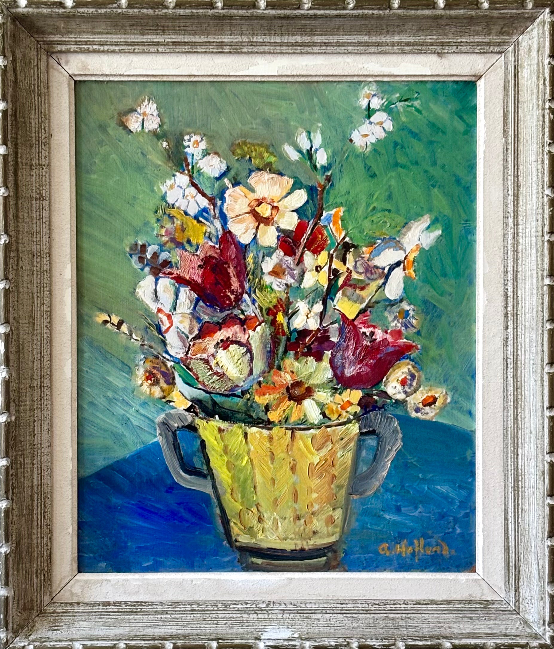 Spring Flowers in a Yellow Vase