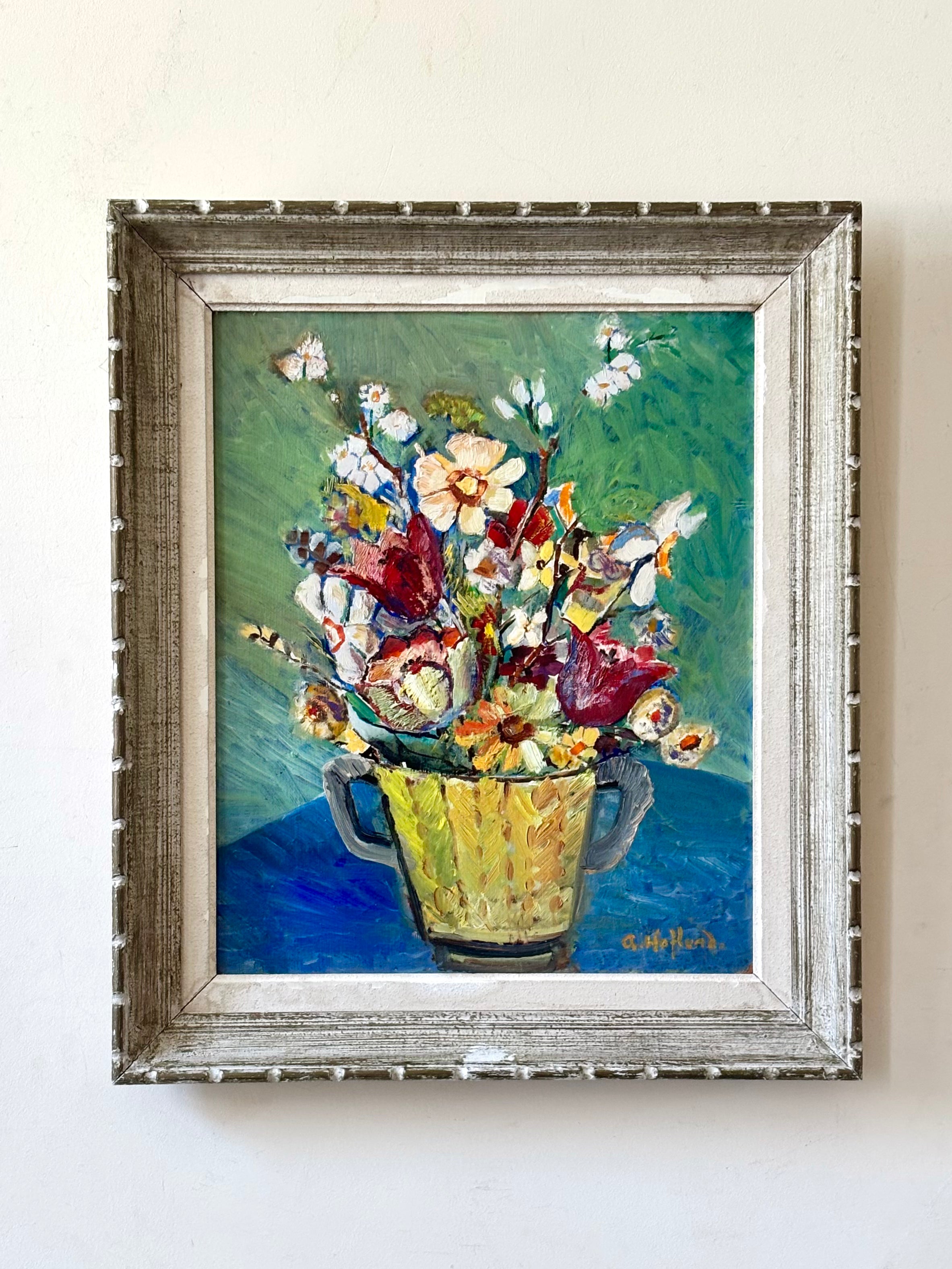 Spring Flowers in a Yellow Vase