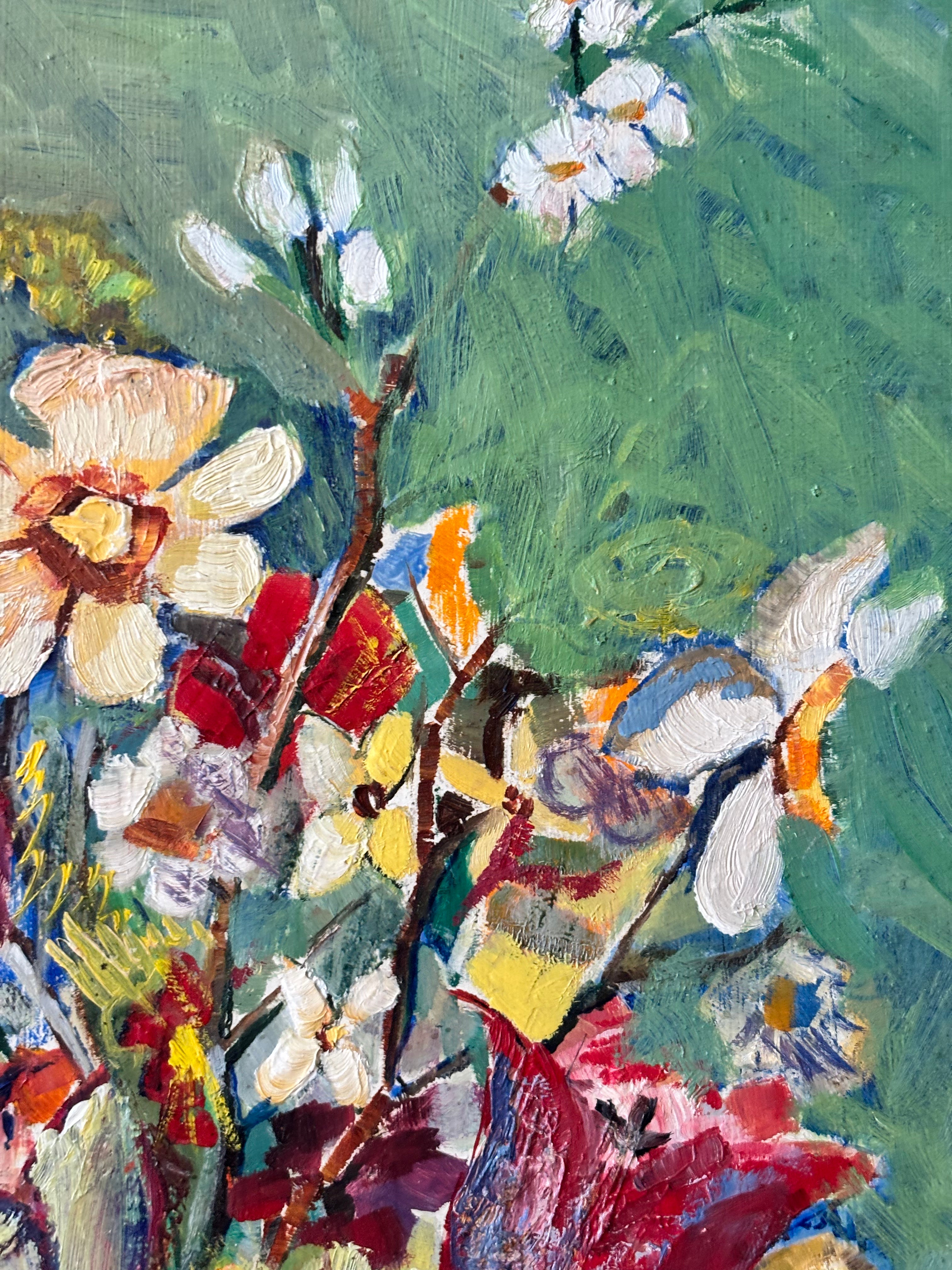 Spring Flowers in a Yellow Vase