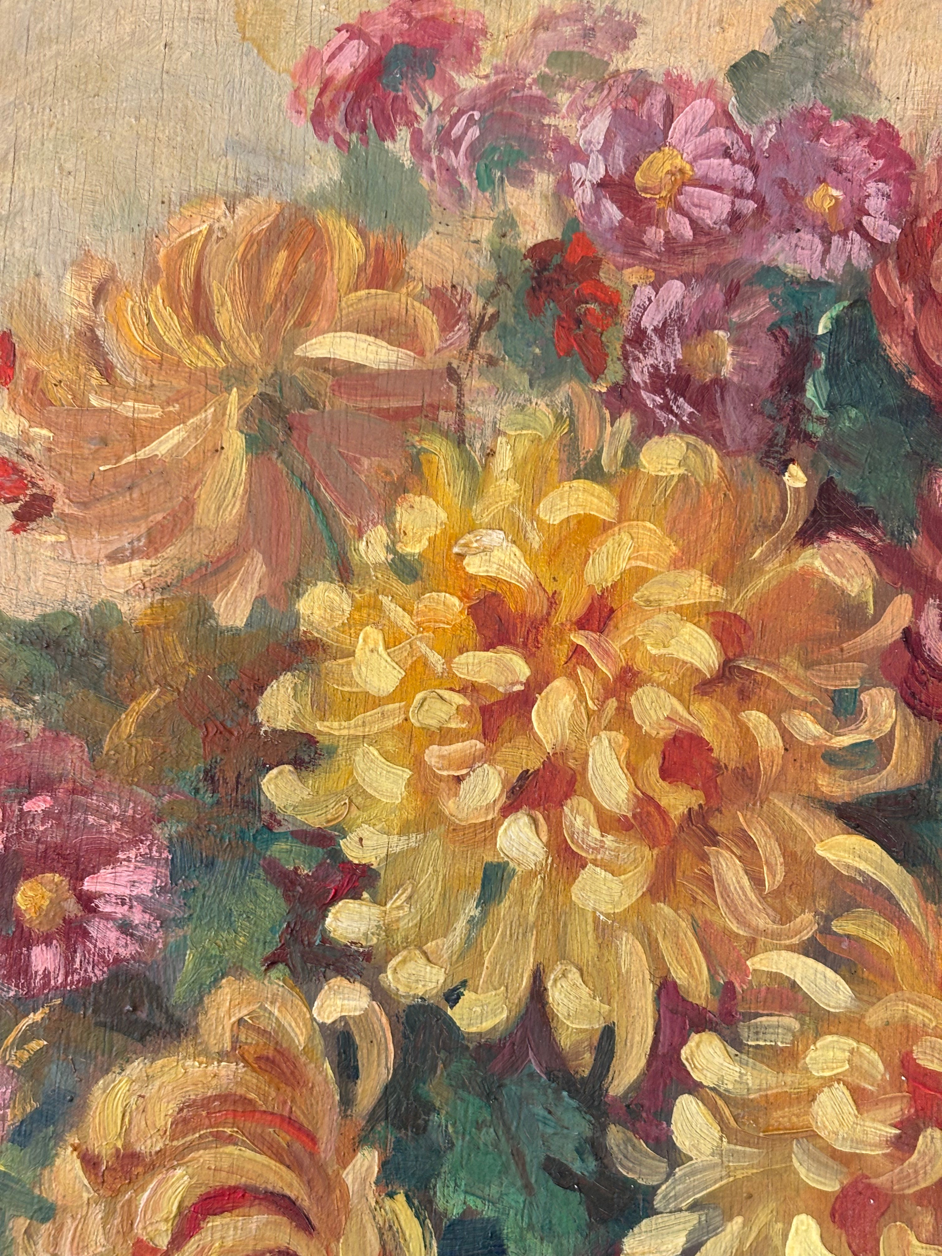 Yellow and Pink Dahlias