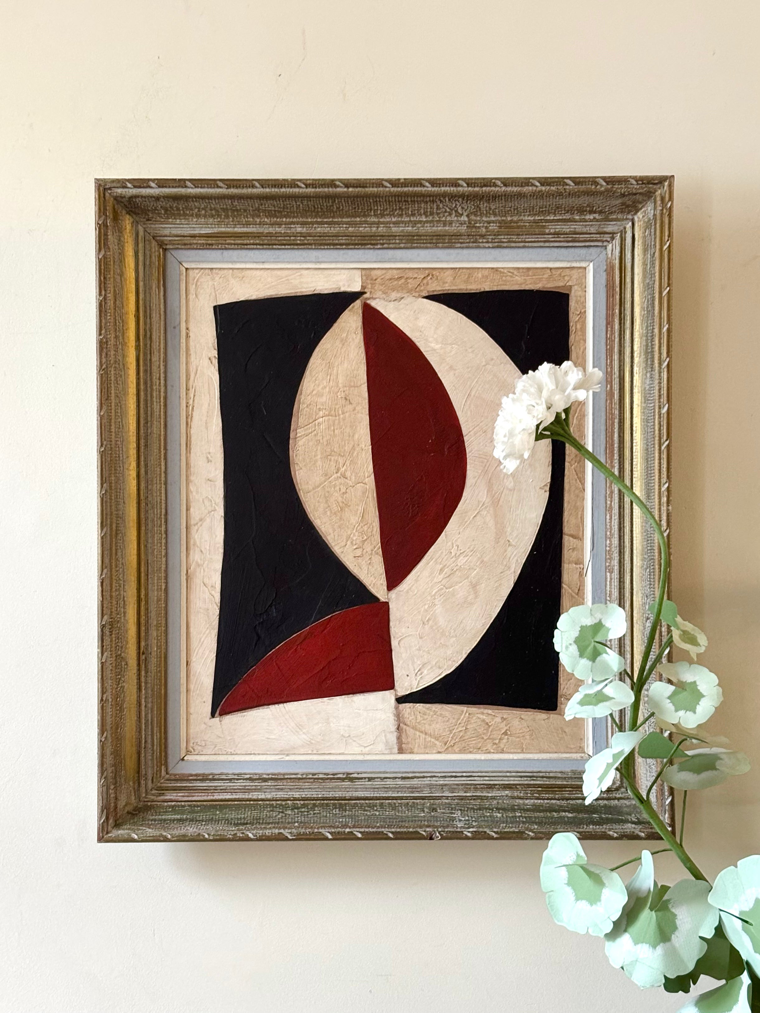 Red, Black and White Abstract