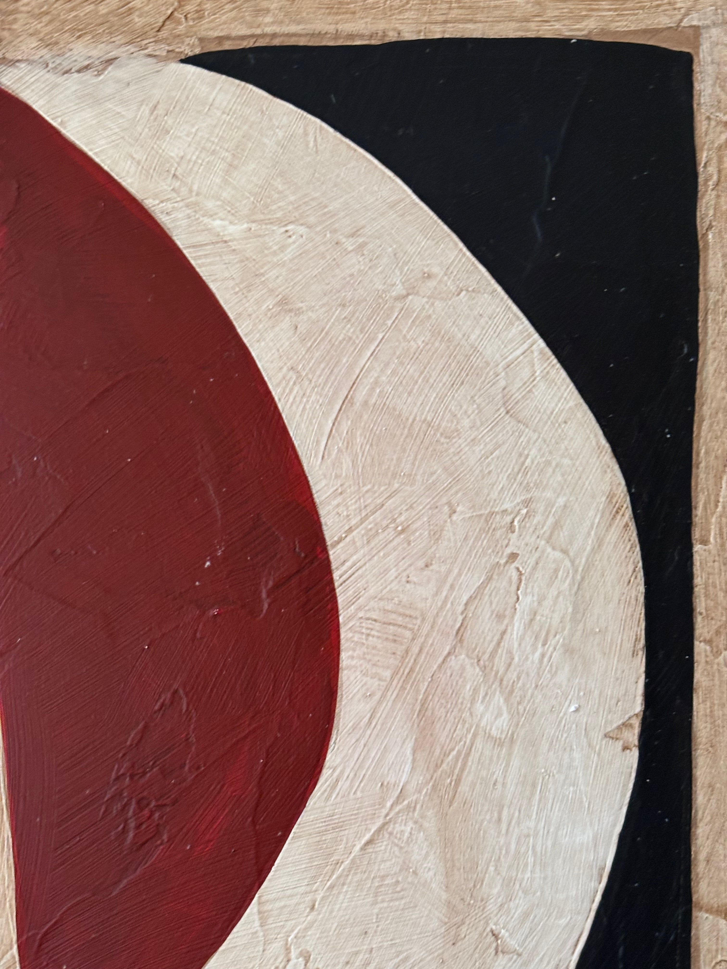 Red, Black and White Abstract