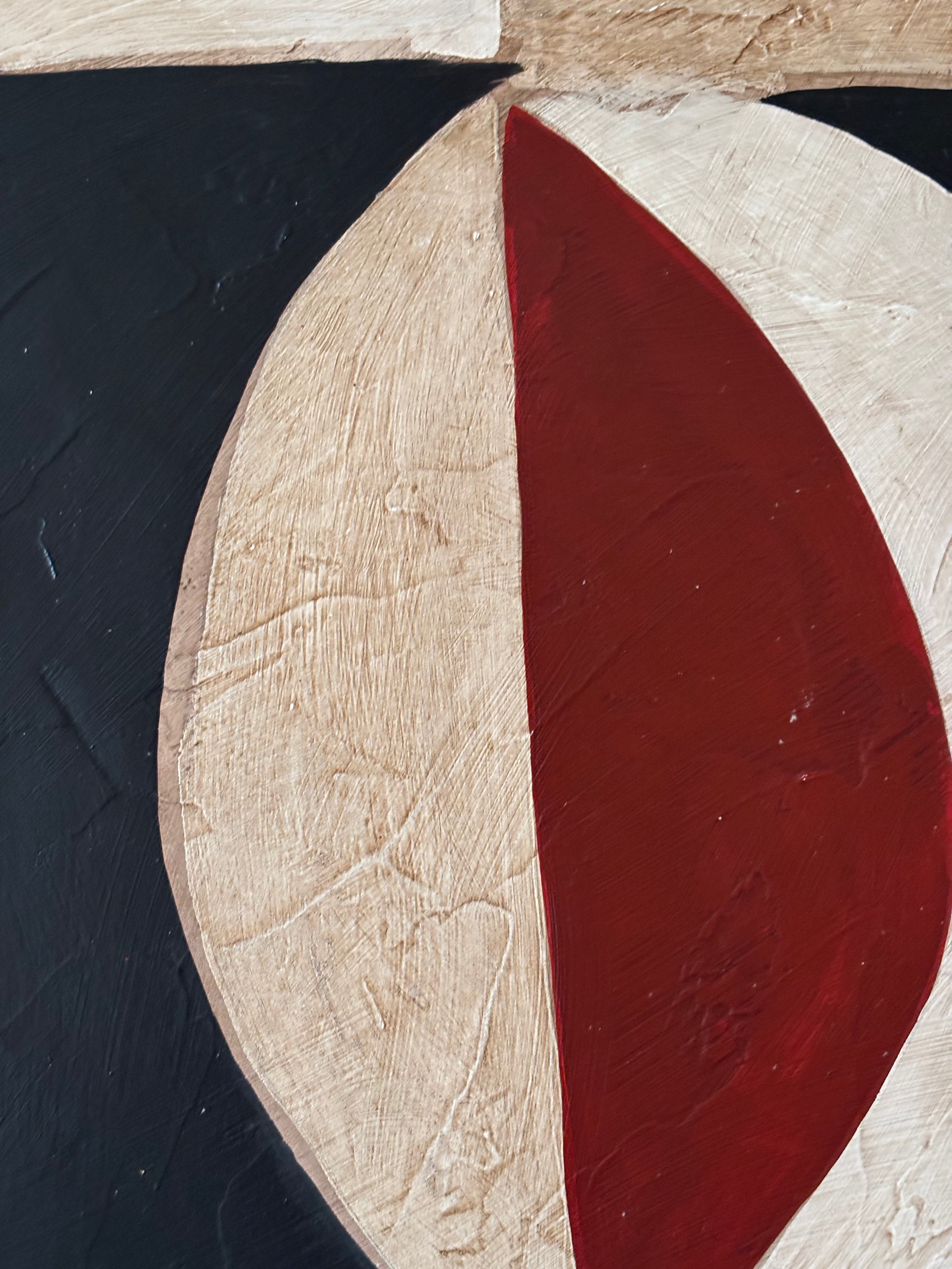 Red, Black and White Abstract