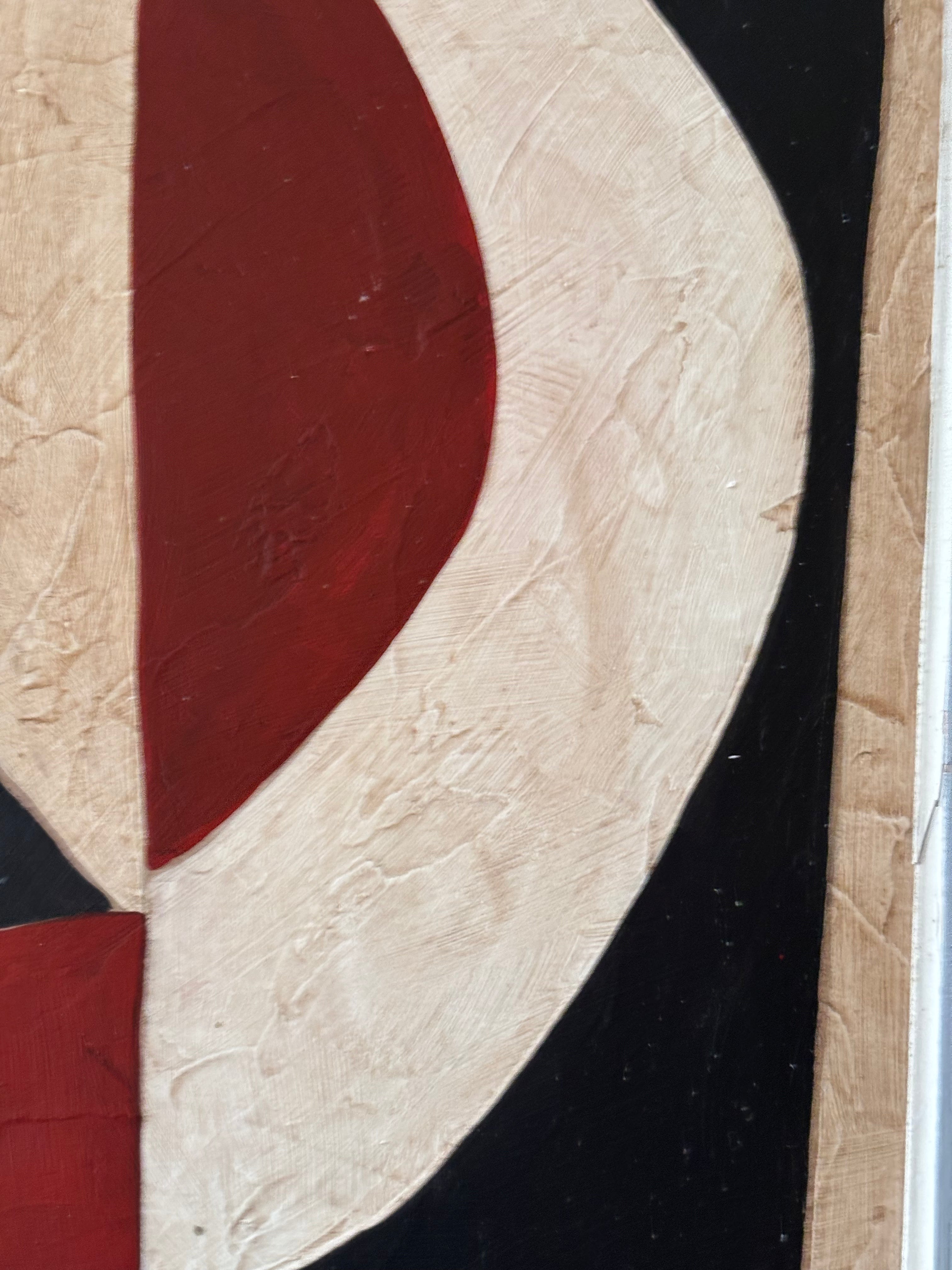 Red, Black and White Abstract