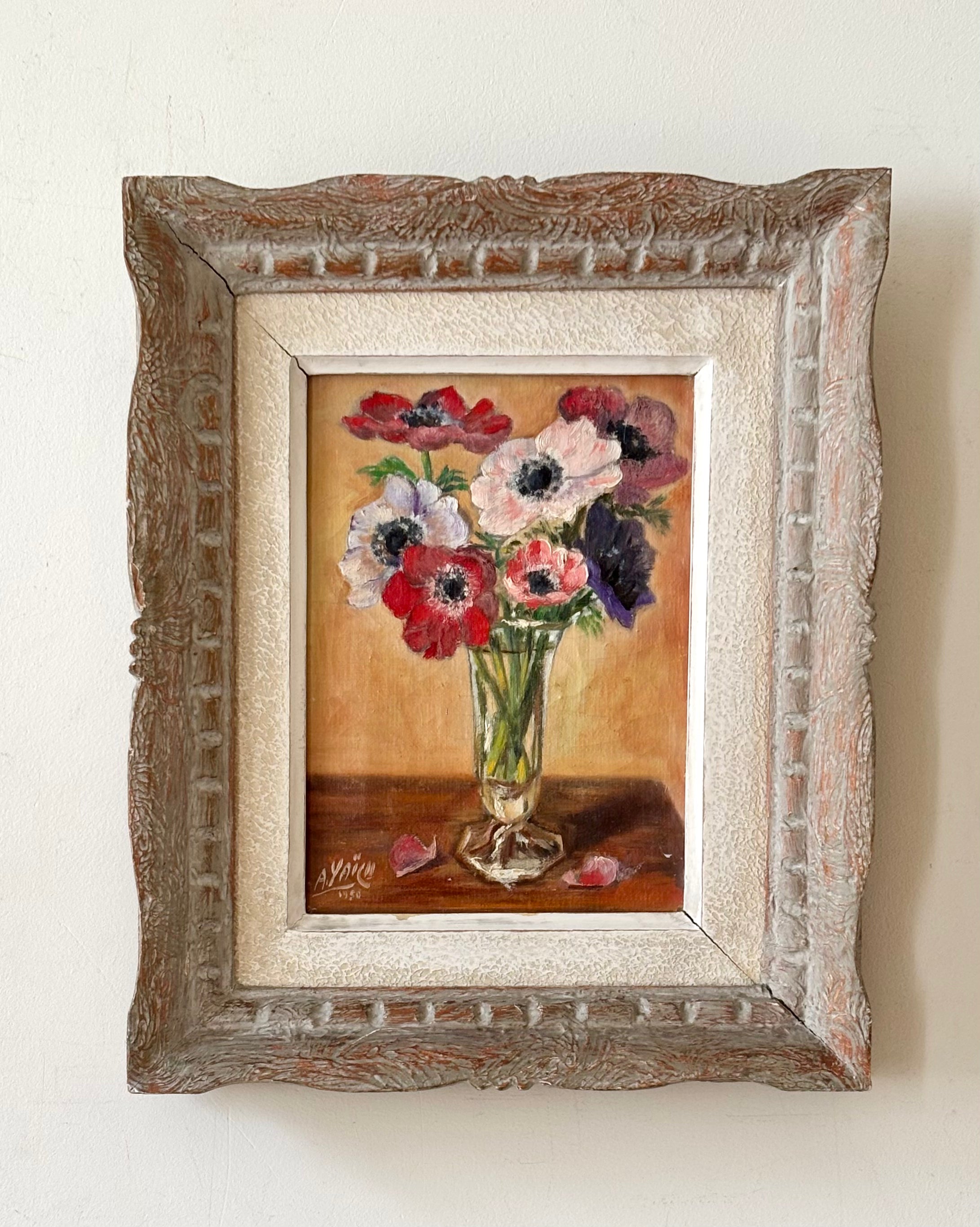 Anenomes in a Glass Vase