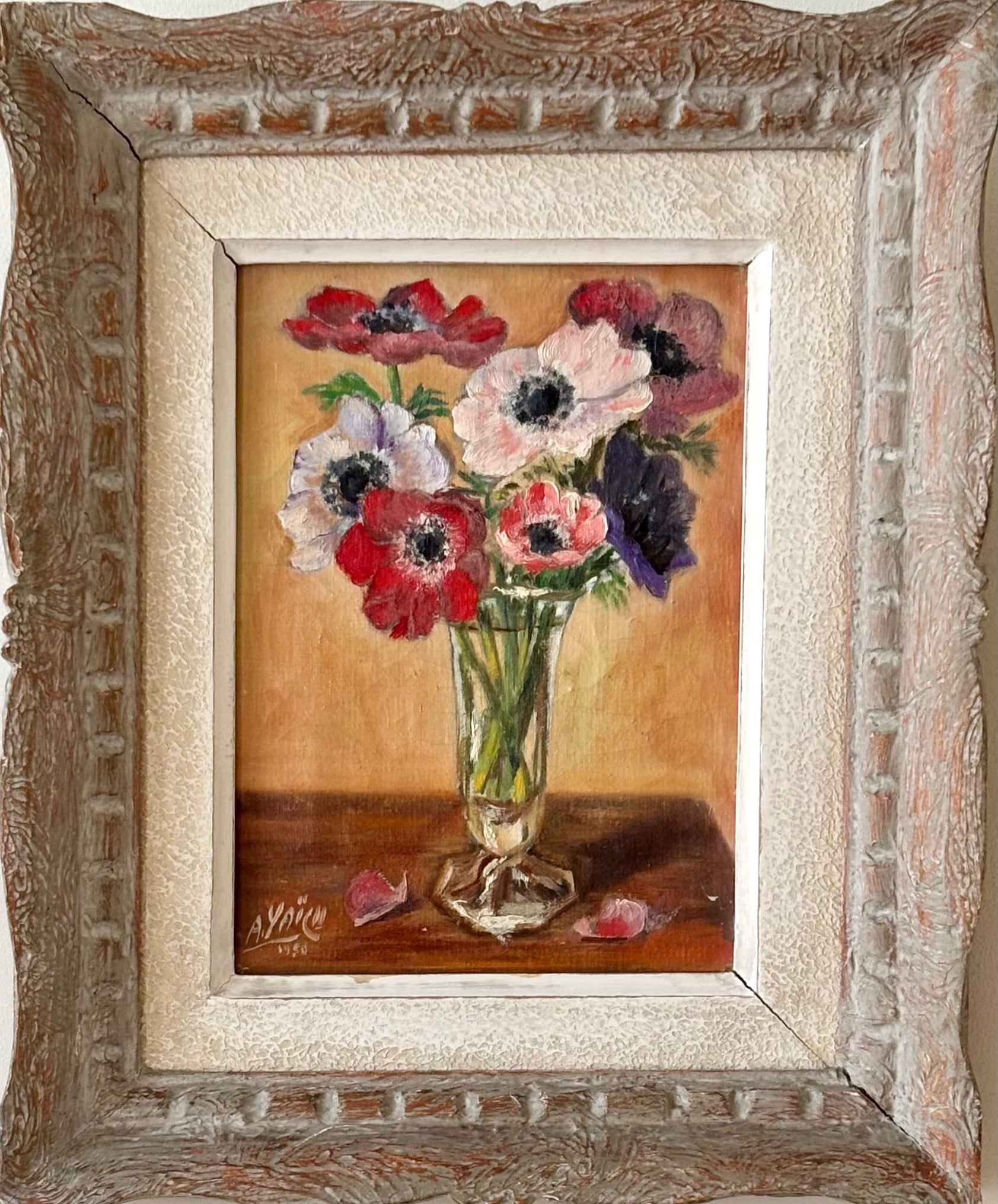 Anenomes in a Glass Vase