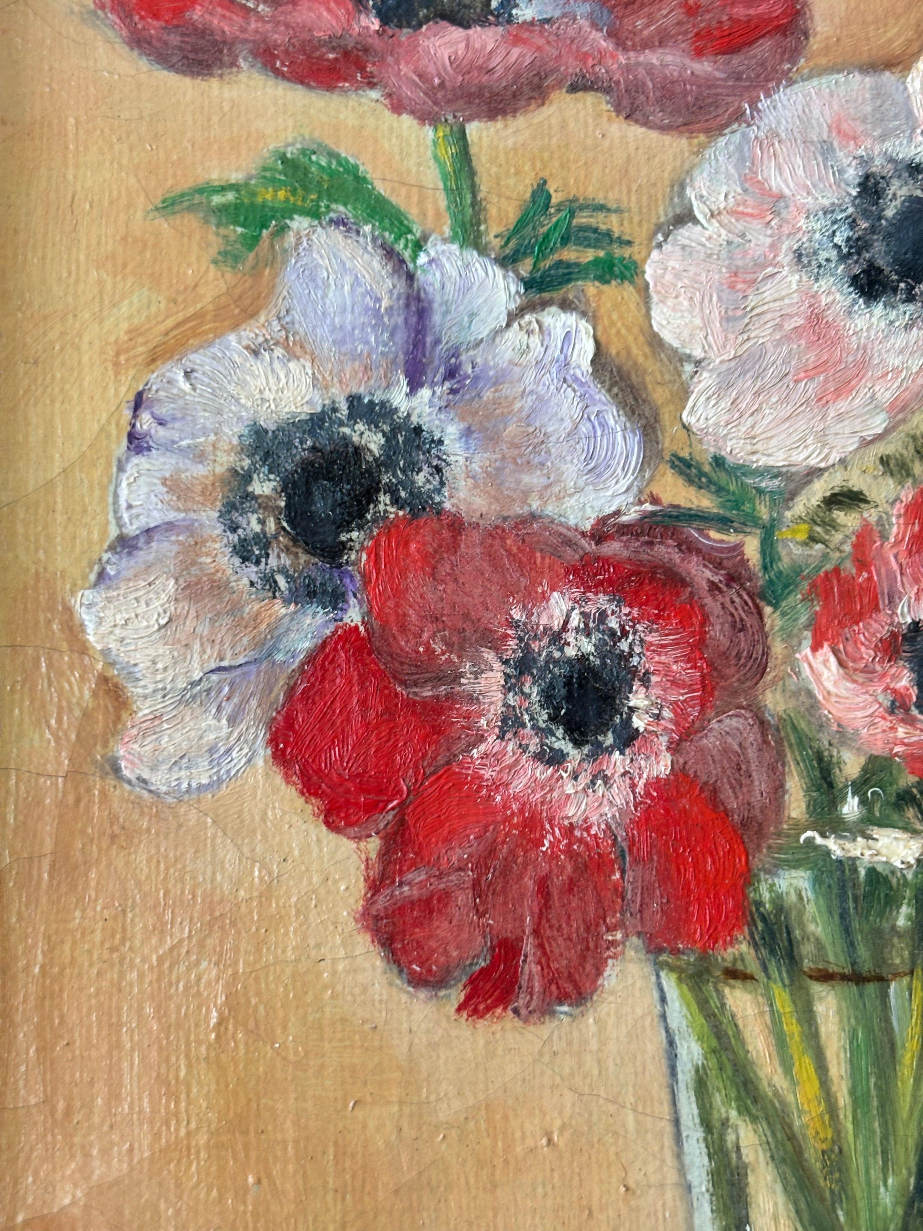 Anenomes in a Glass Vase