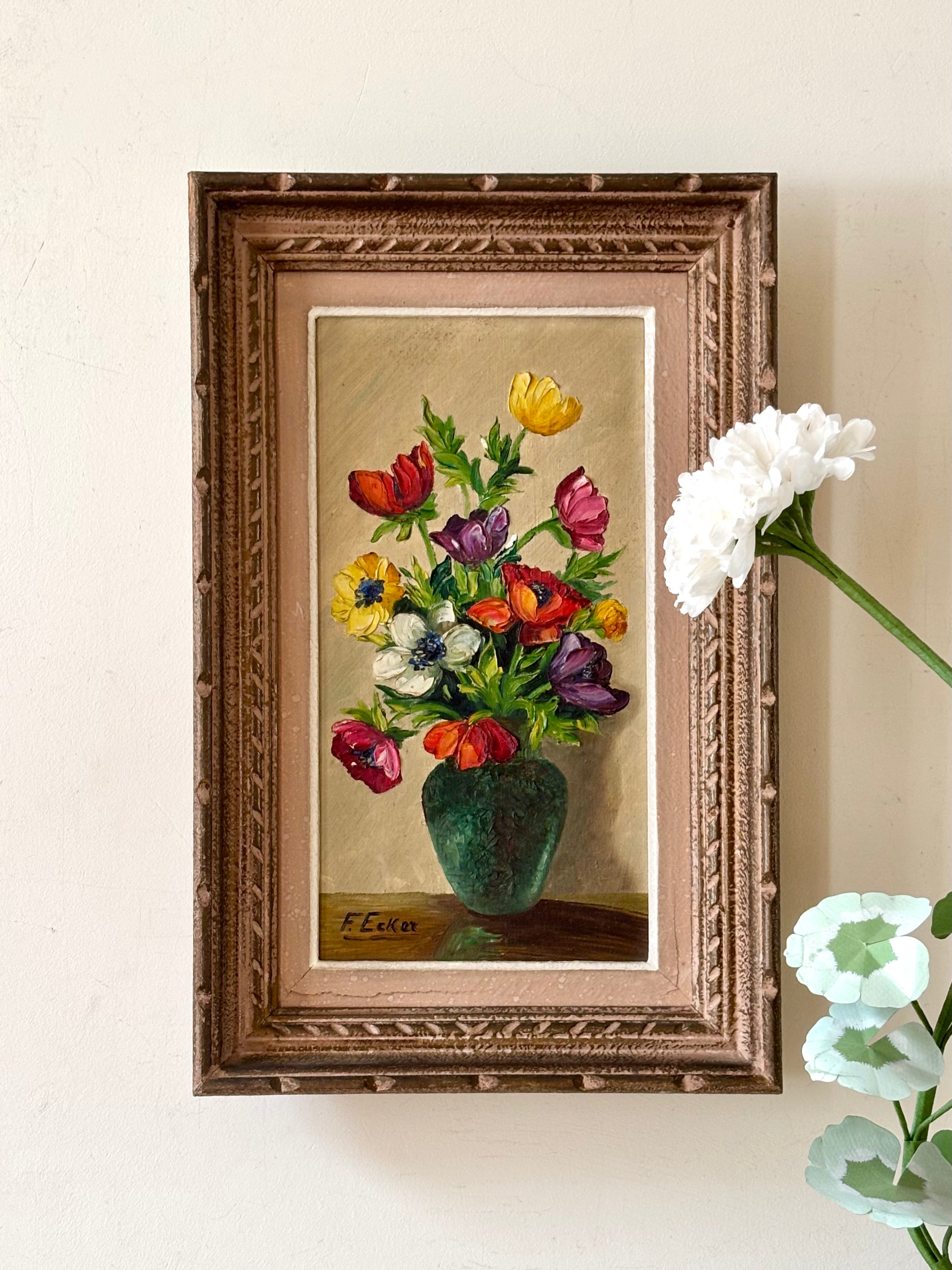 French Flowers in a Blue Vase