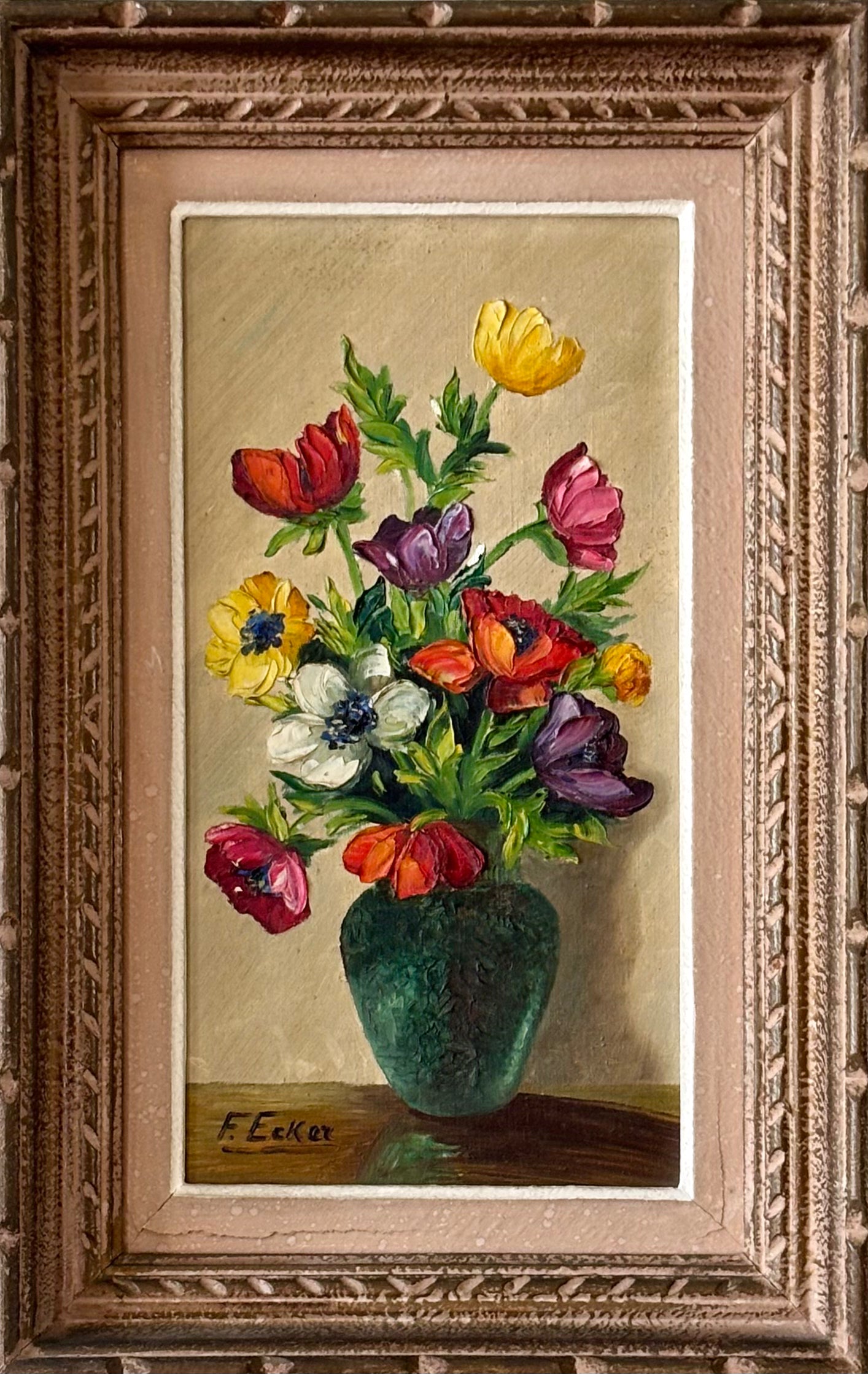 French Flowers in a Blue Vase