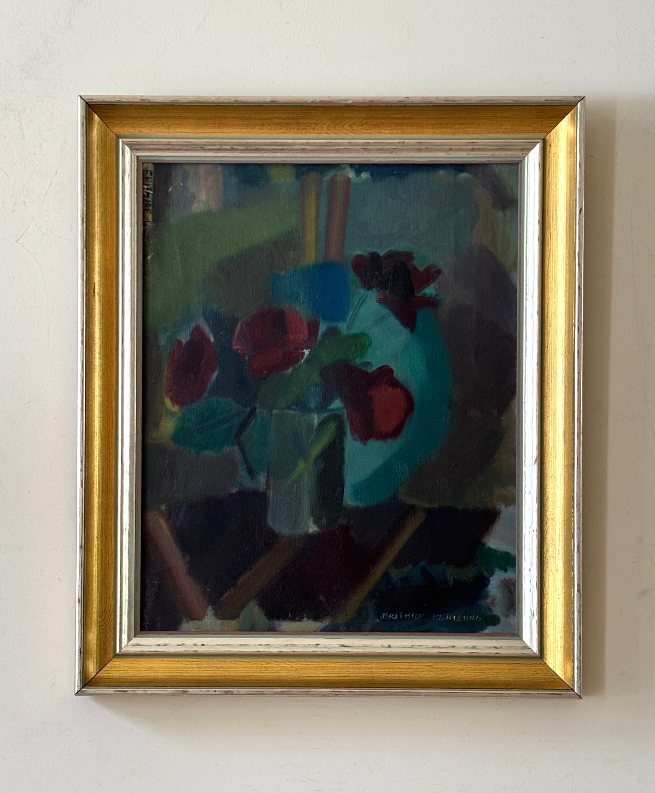 Red Flowers in a Glass Jar