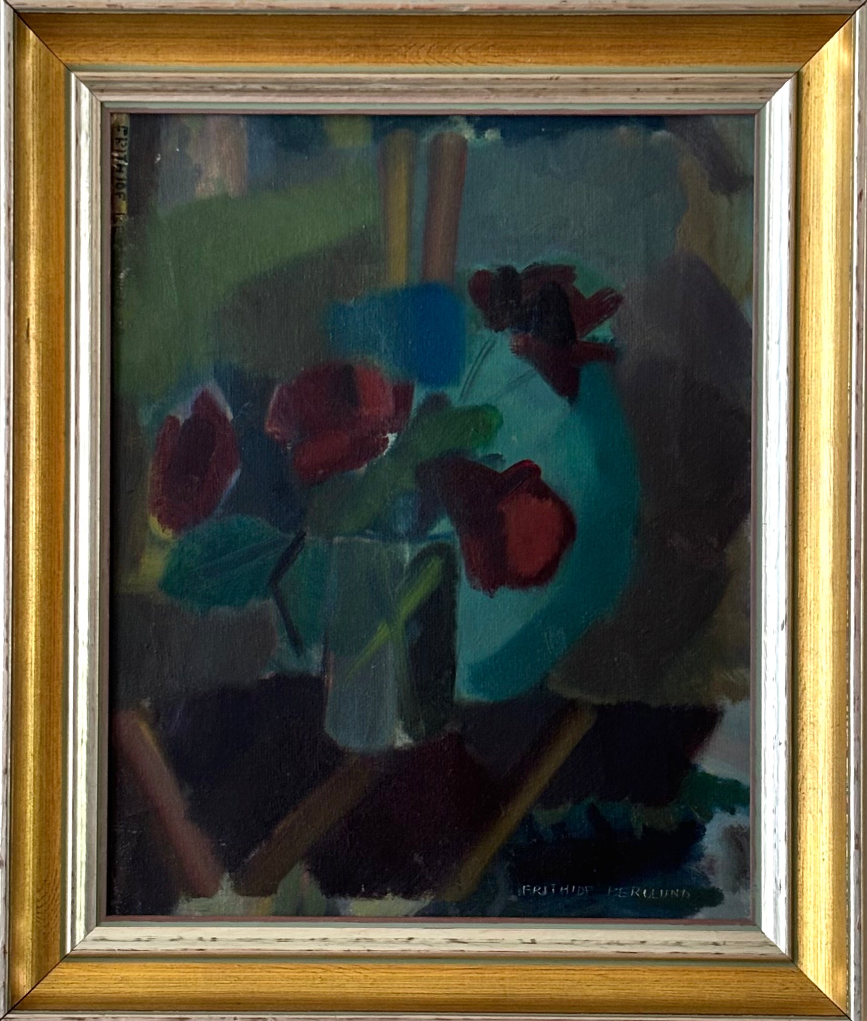 Red Flowers in a Glass Jar