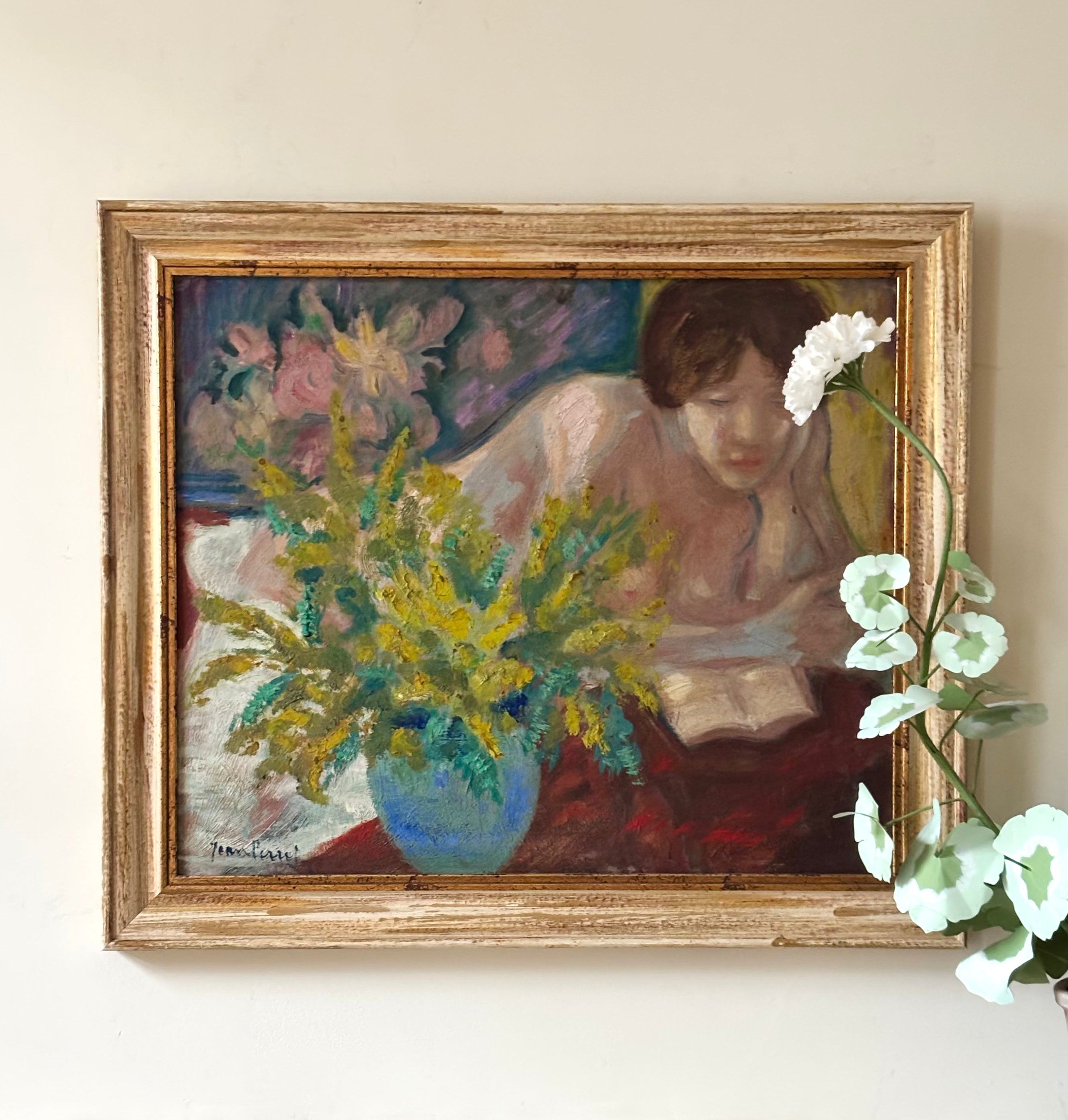 Nude with Mimosa Flowers