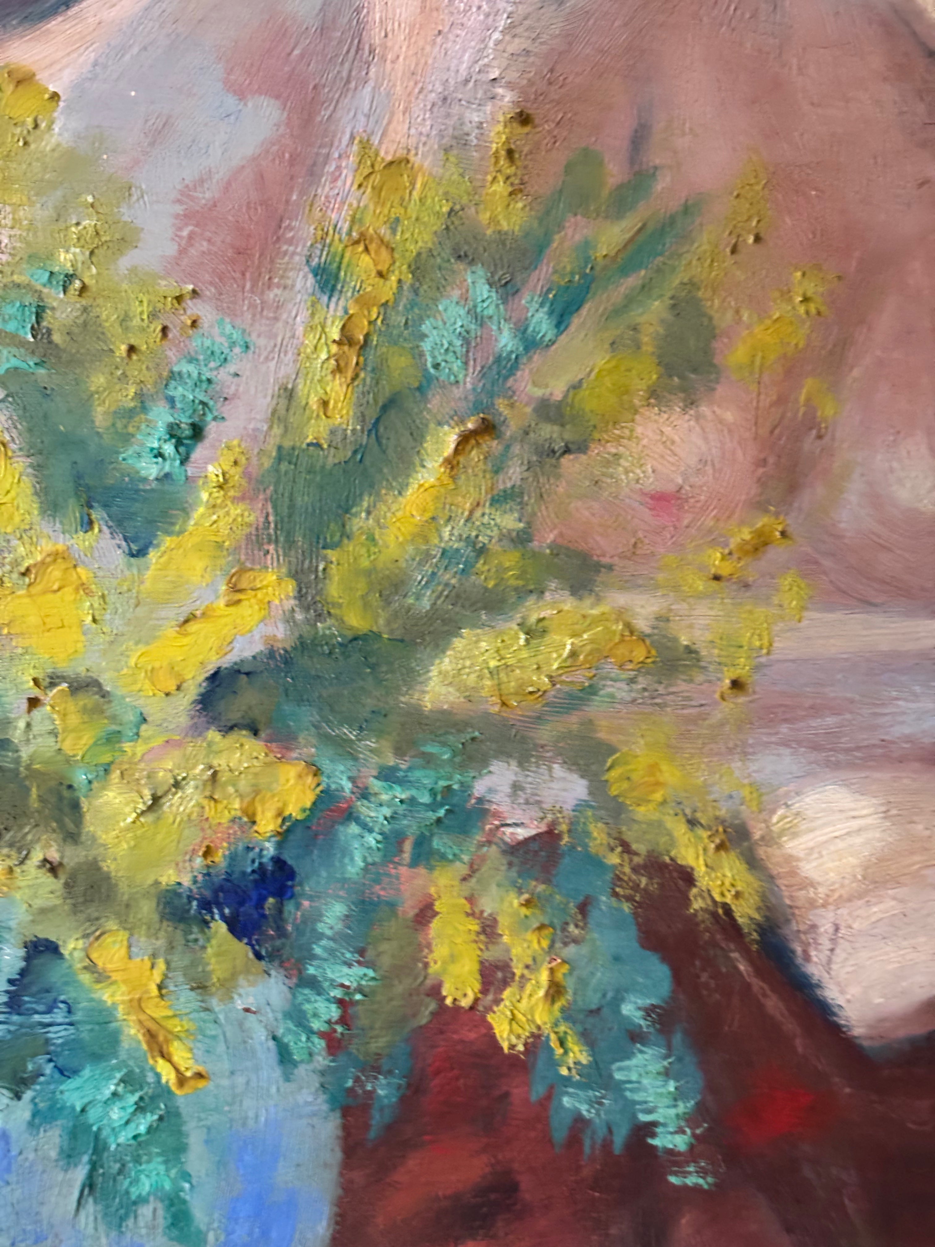 Nude with Mimosa Flowers