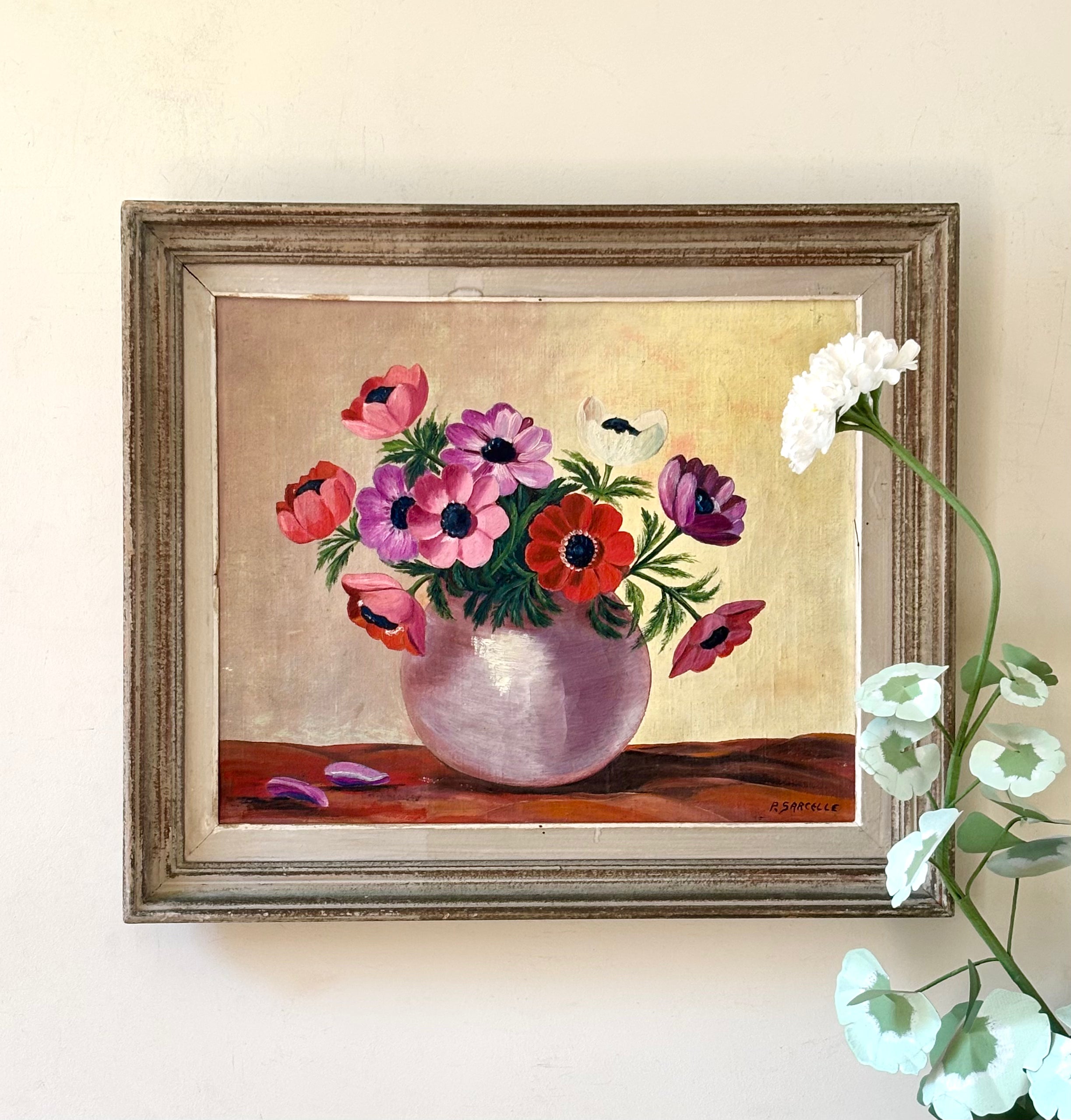 Anemones in a Purple Vase