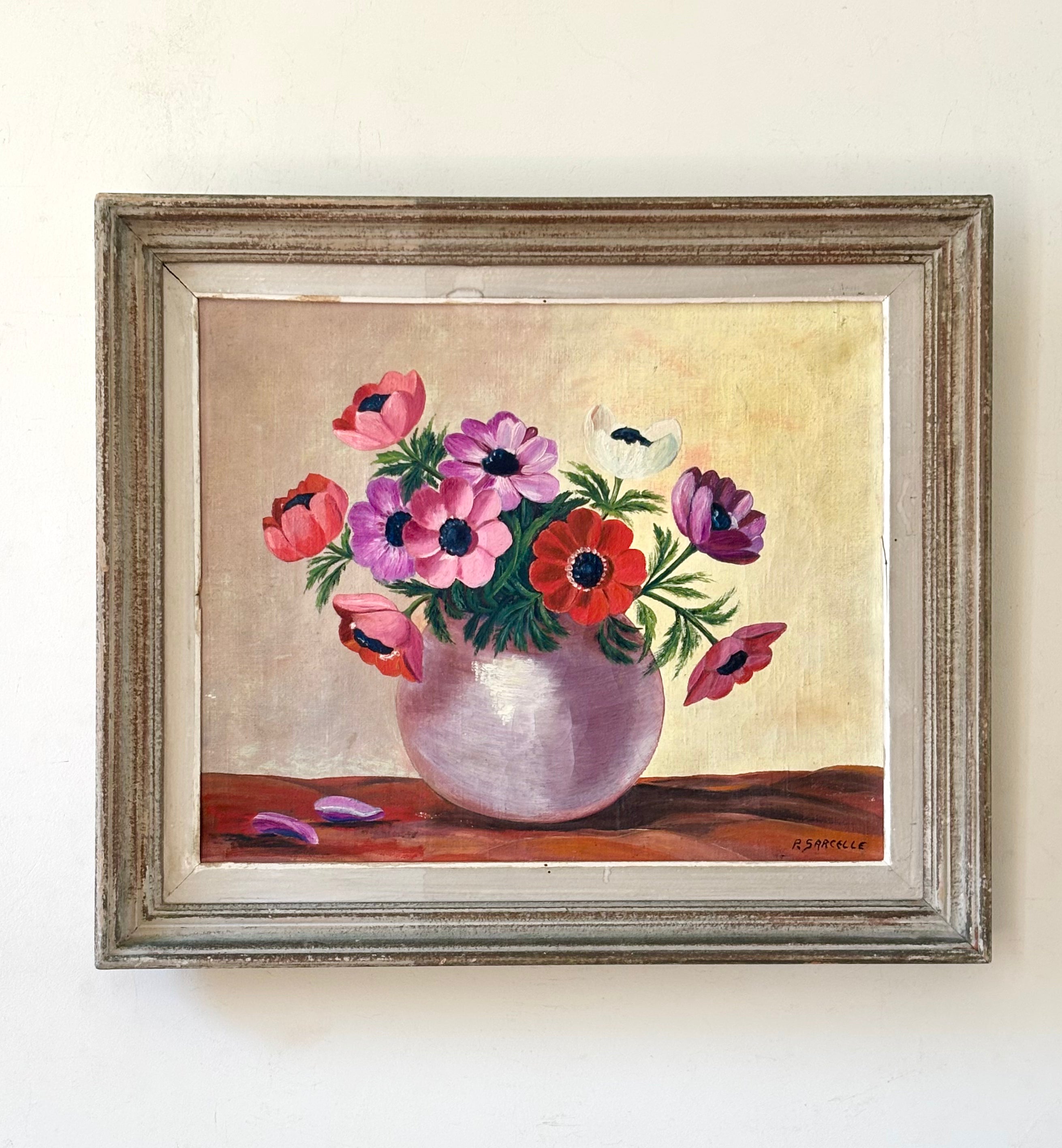 Anemones in a Purple Vase
