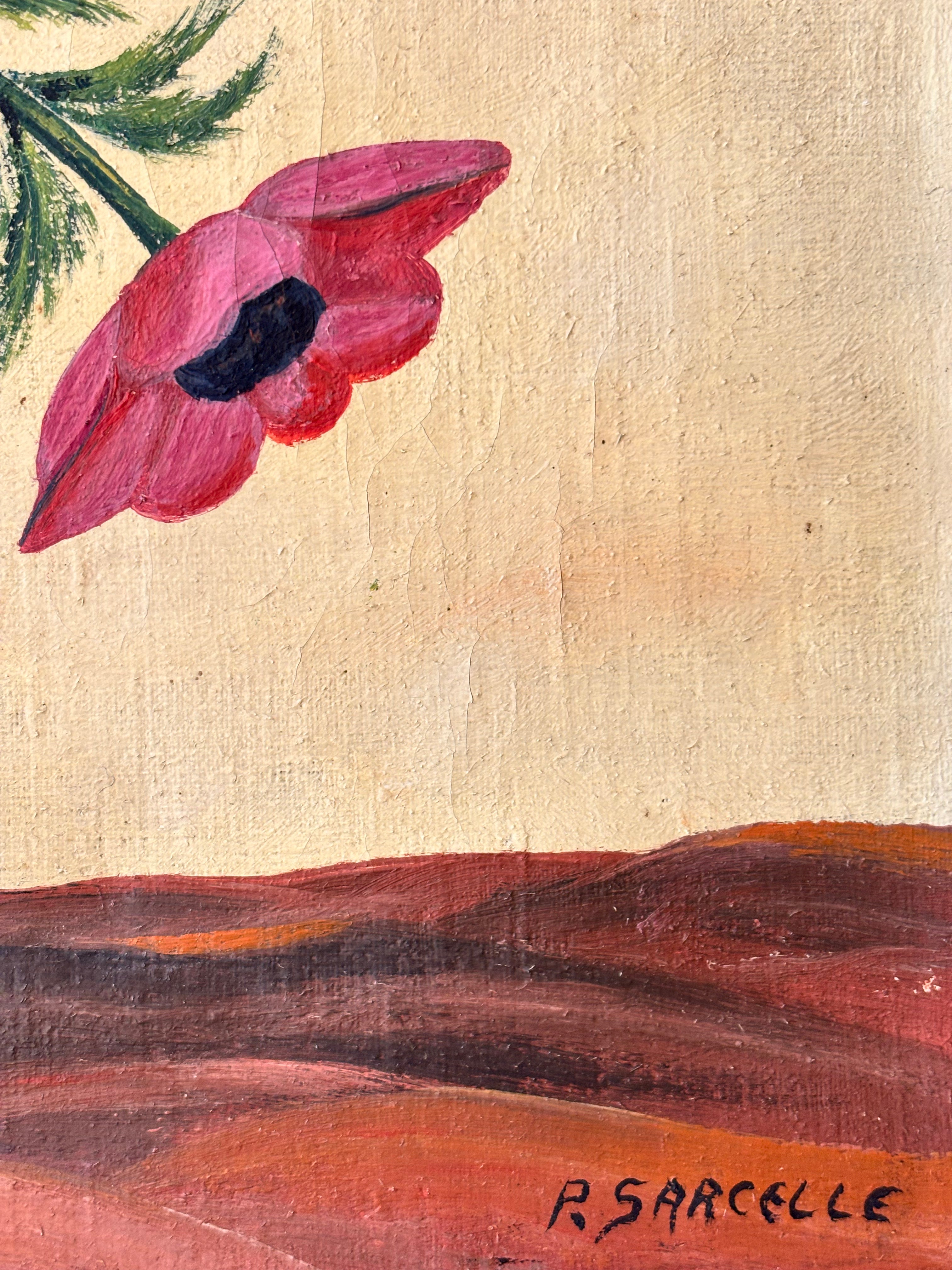 Anemones in a Purple Vase