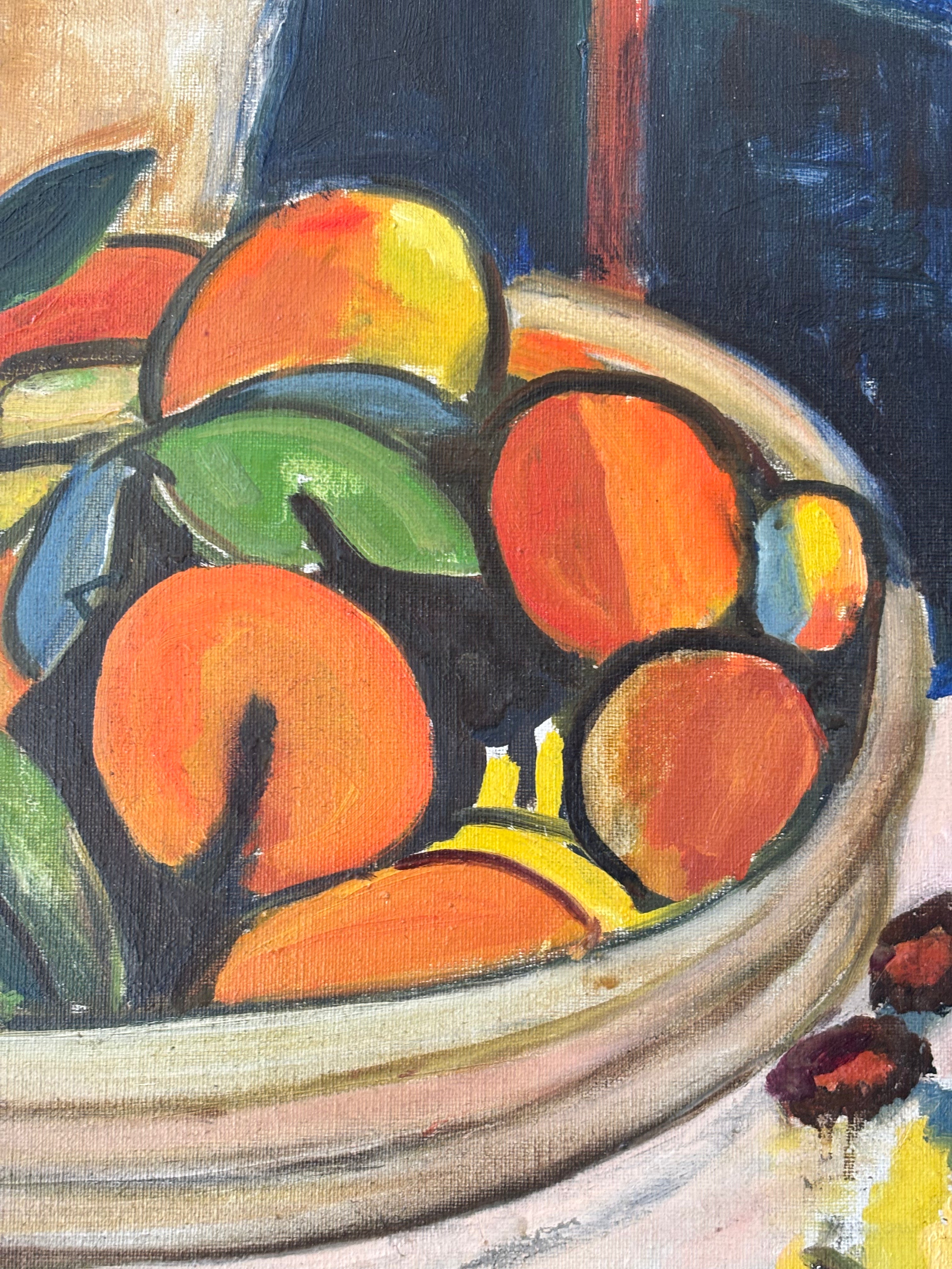 Fruit on a Patterned Tablecloth