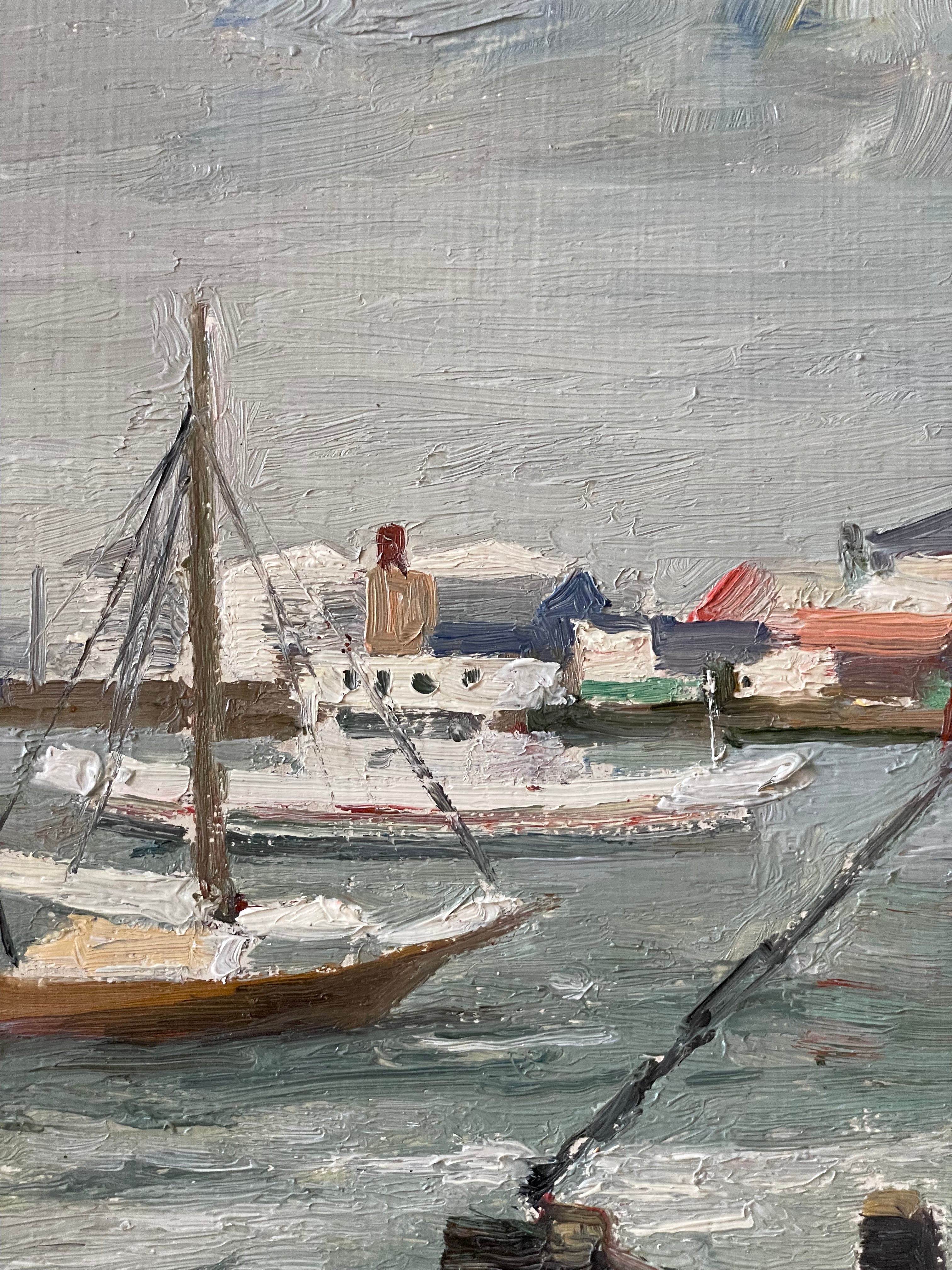 Brown Boat in Harbour