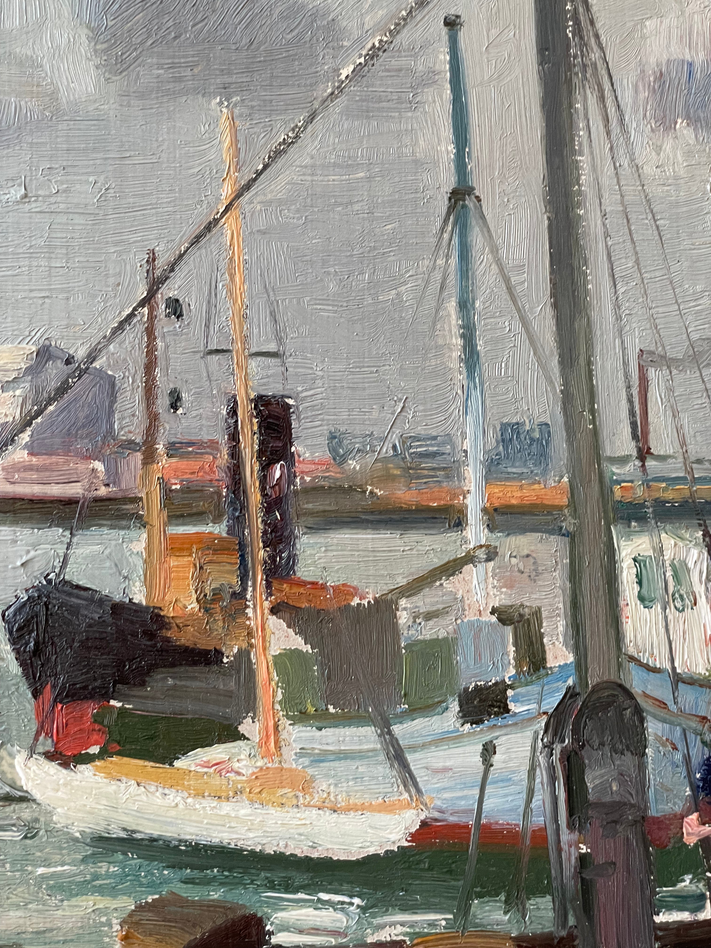 Brown Boat in Harbour