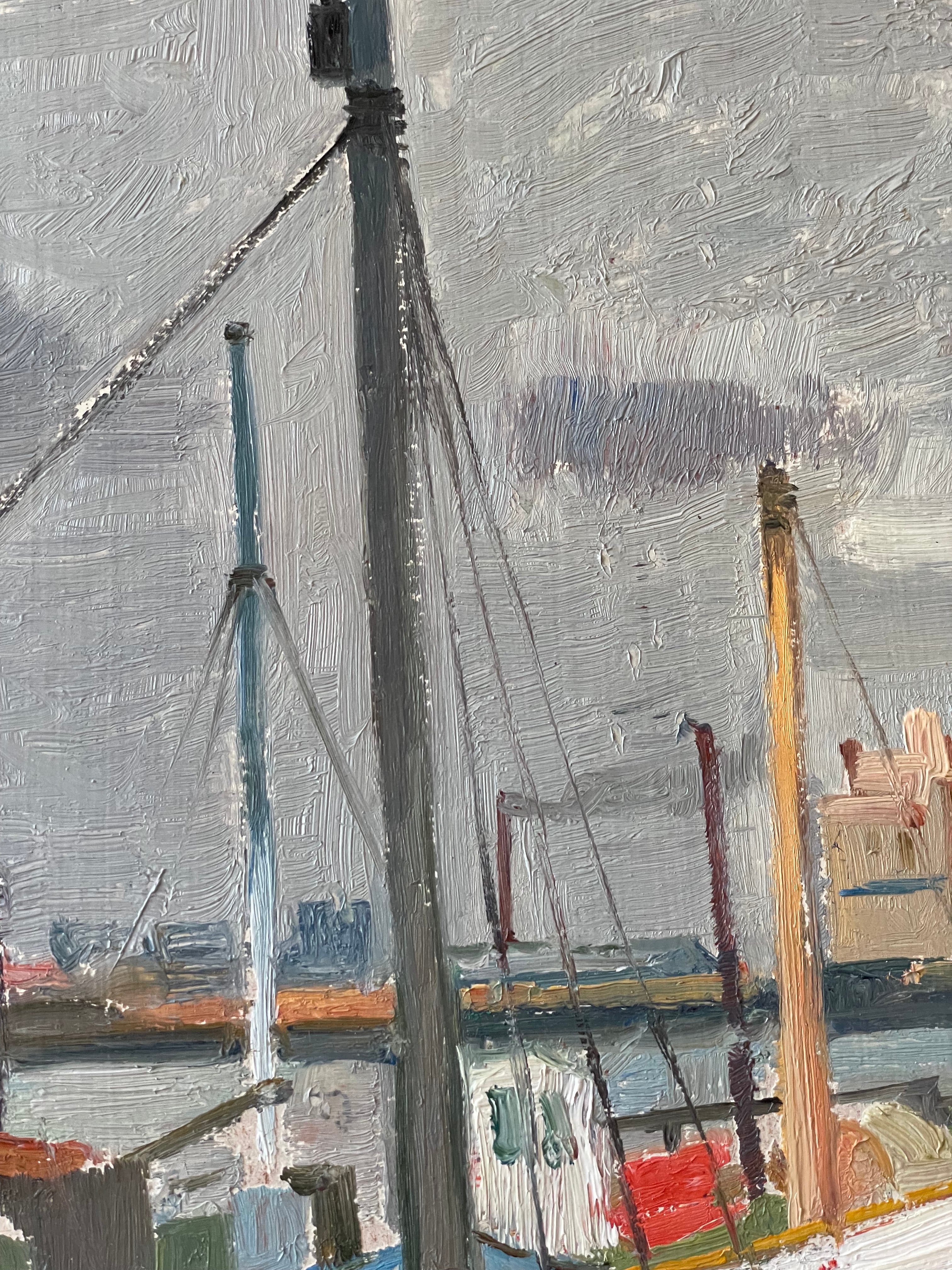 Brown Boat in Harbour