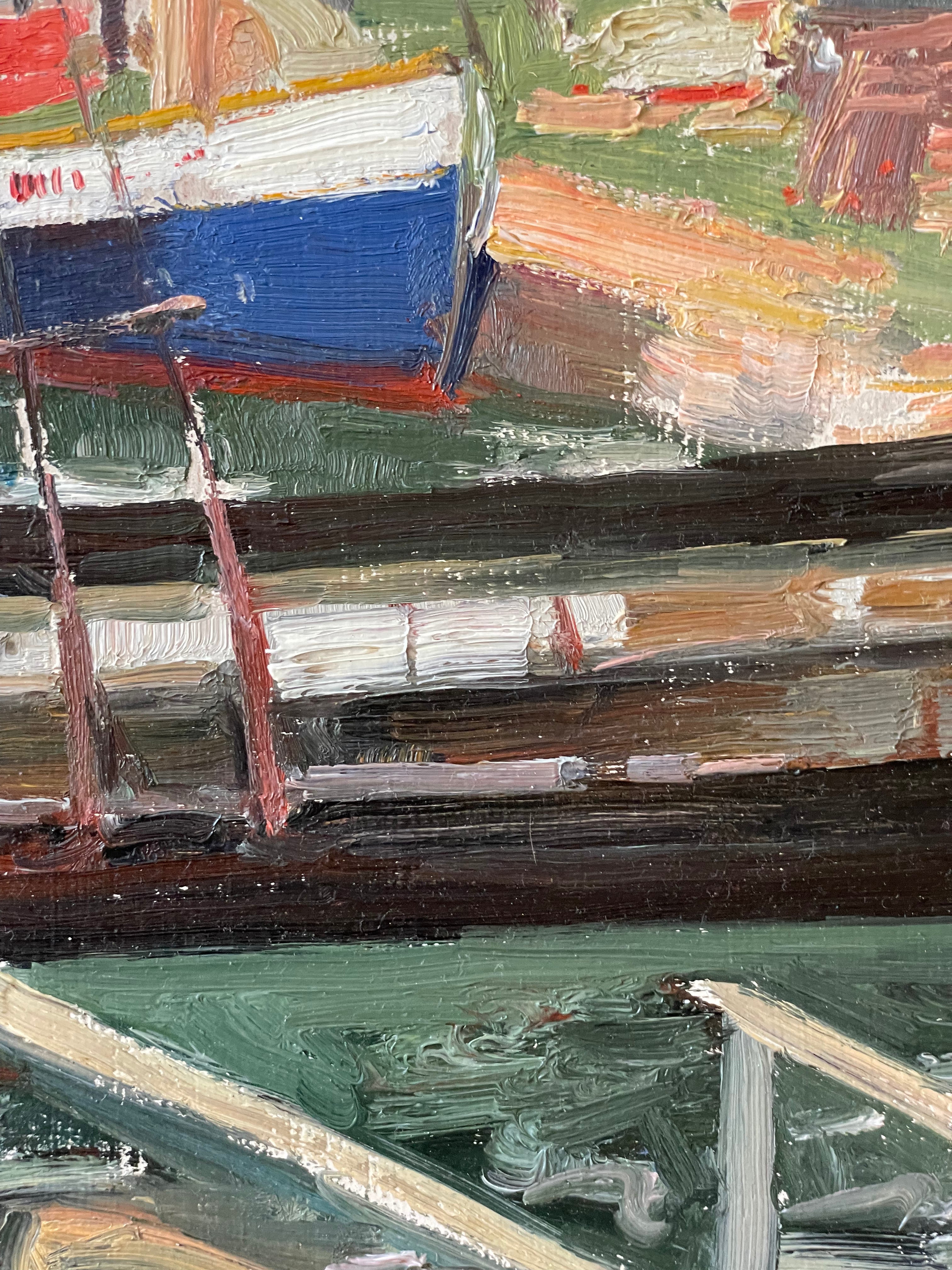 Brown Boat in Harbour