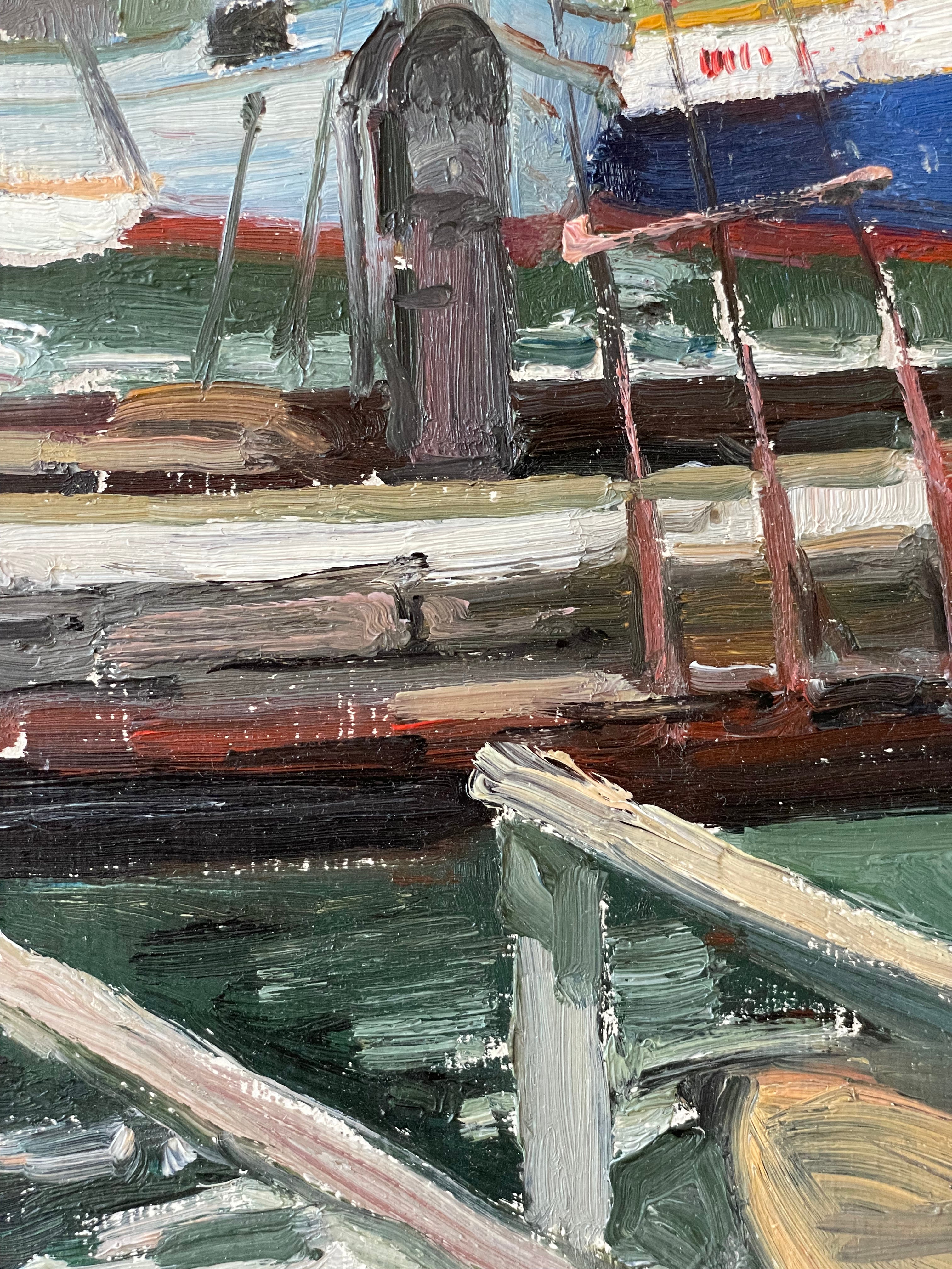 Brown Boat in Harbour
