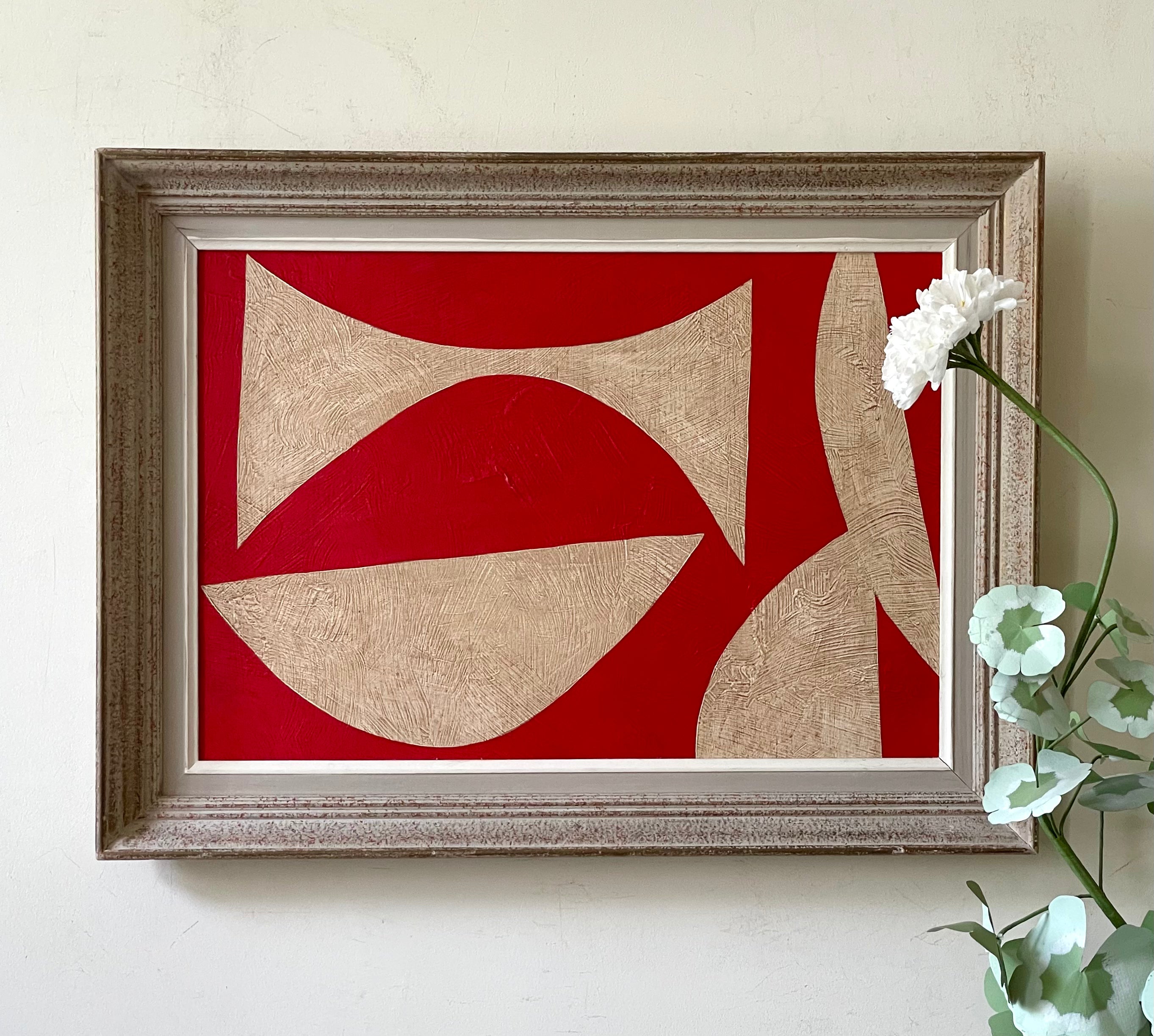 Red and White Abstract