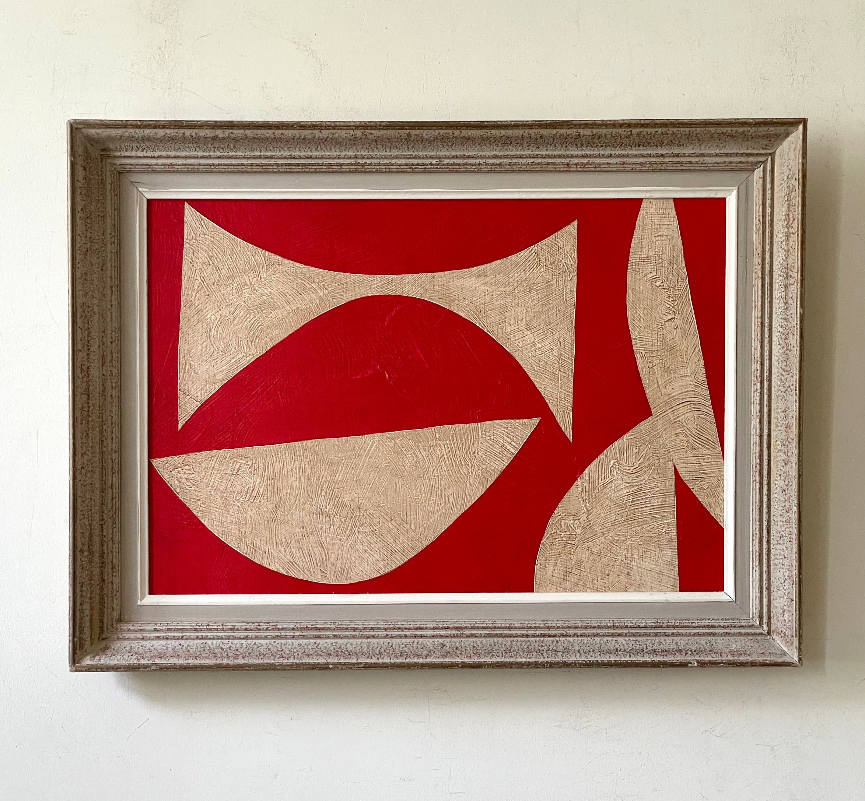 Red and White Abstract