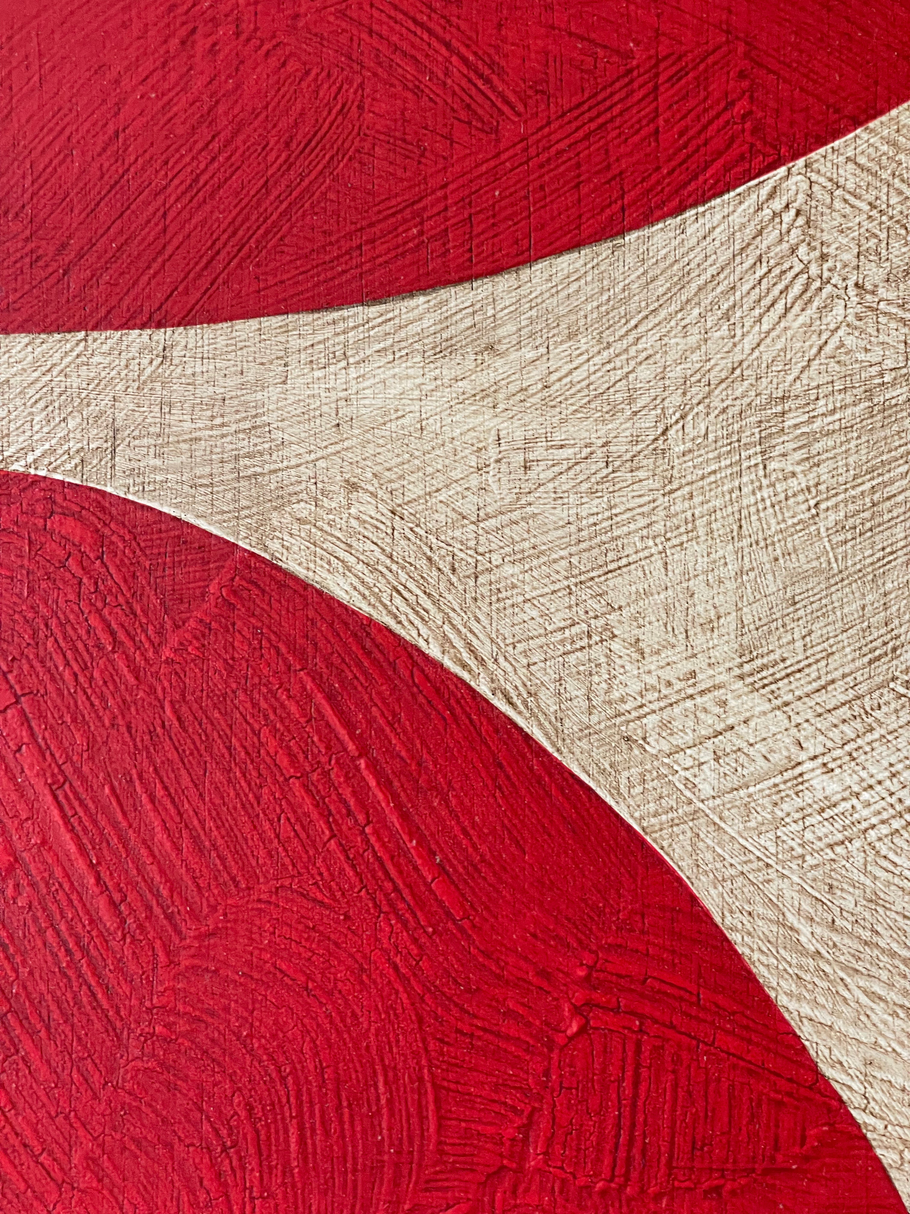 Red and White Abstract