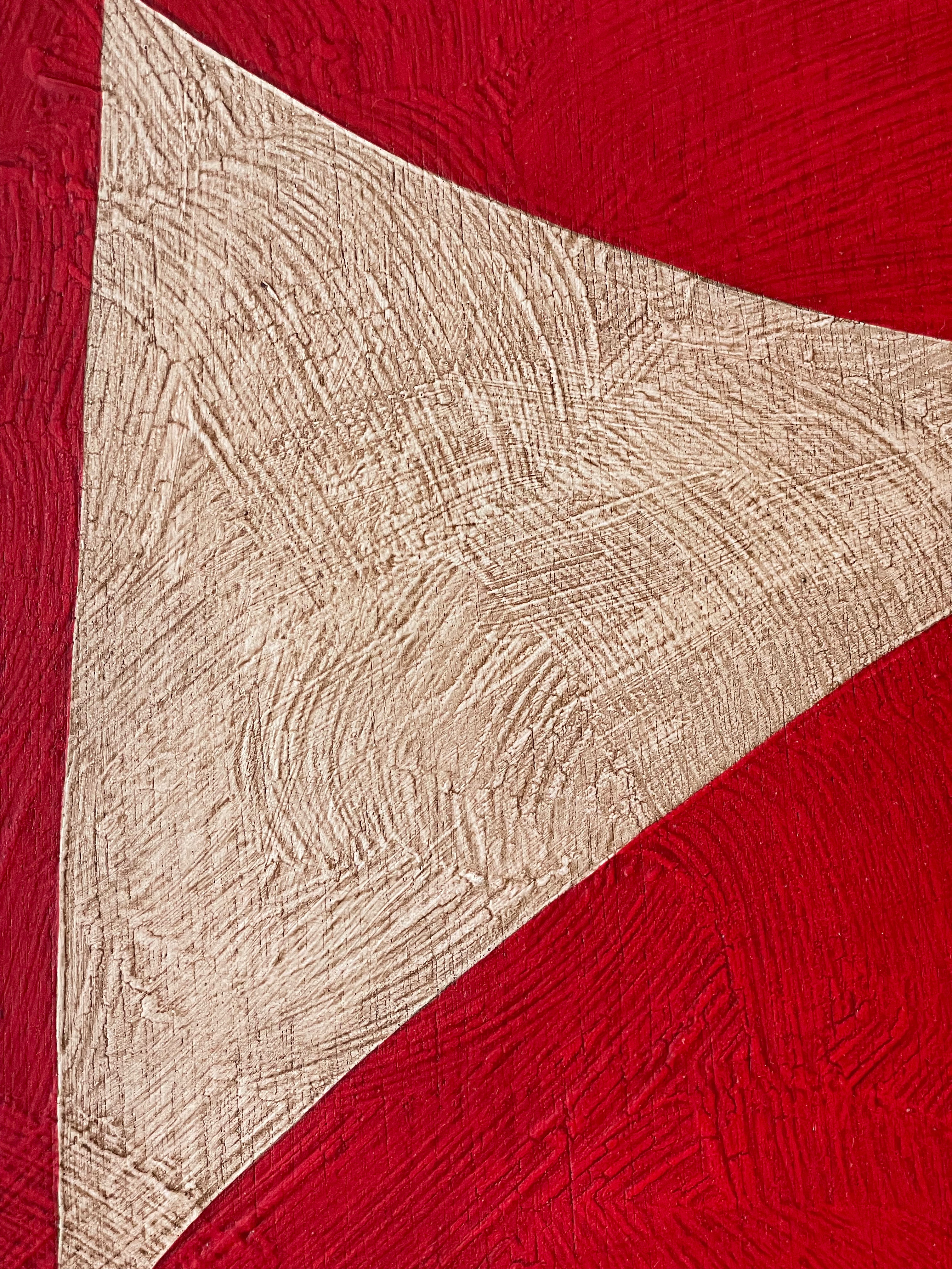 Red and White Abstract