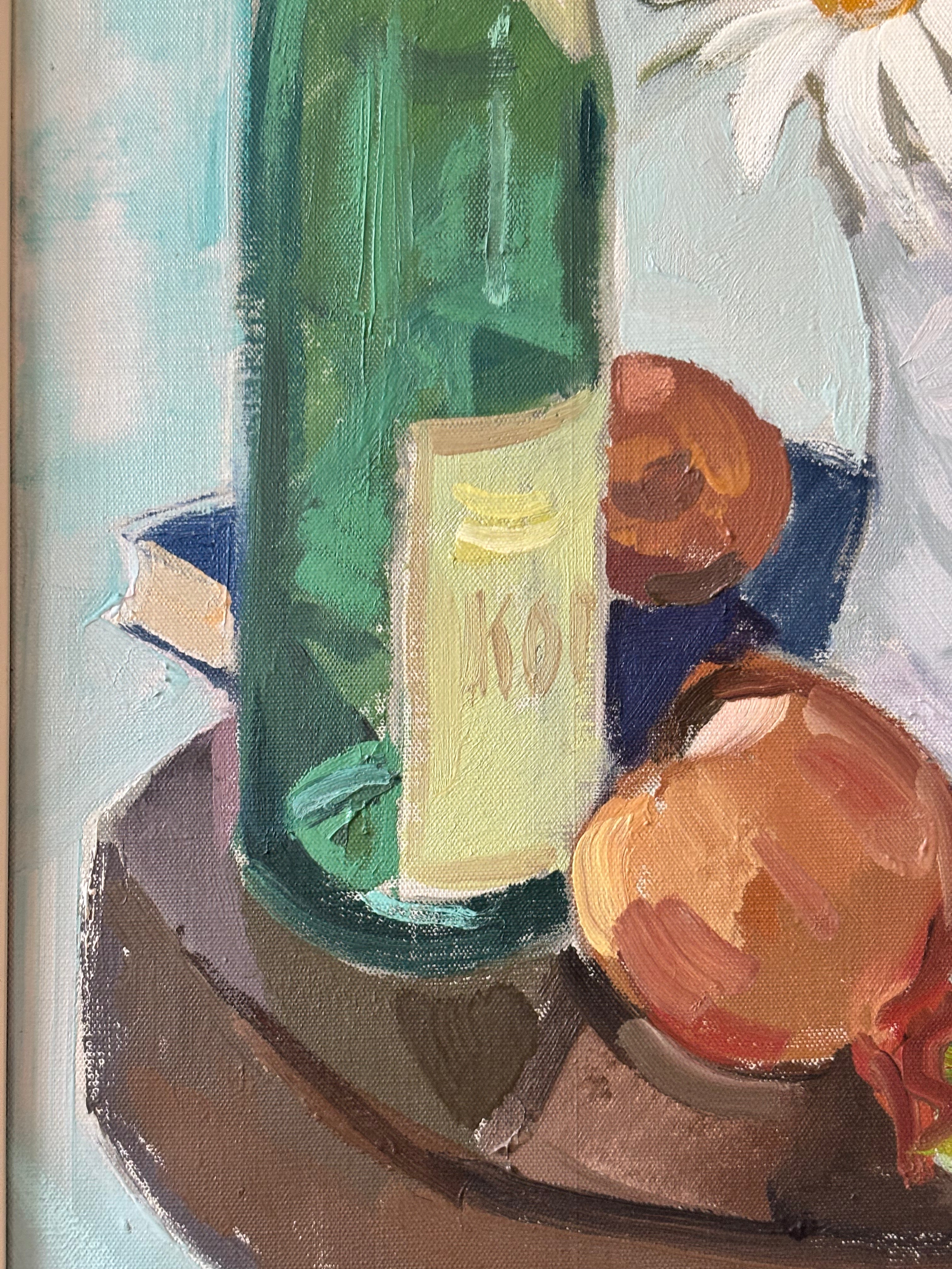 Flowers and Wine Bottle