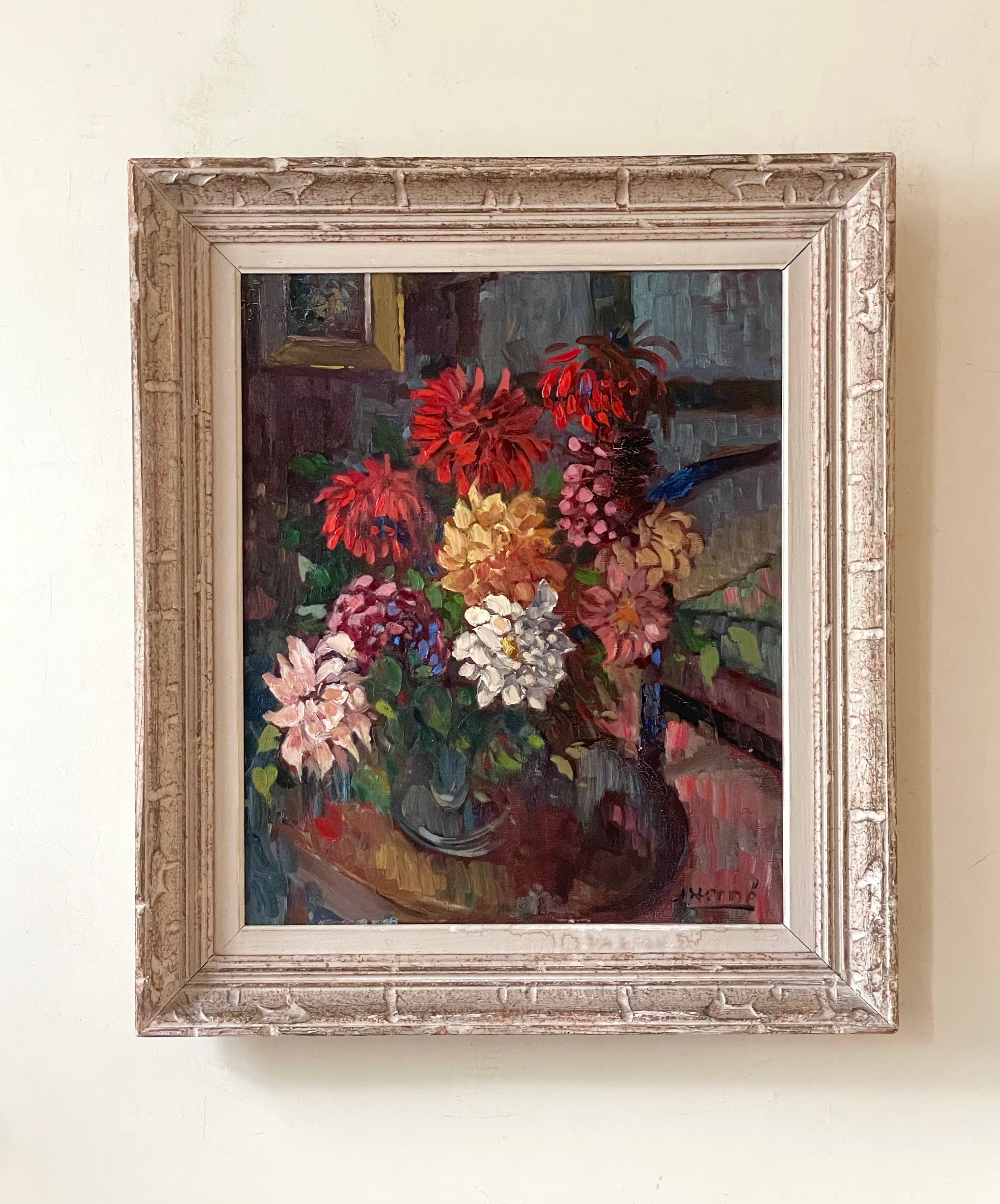 Dahlias on a Table