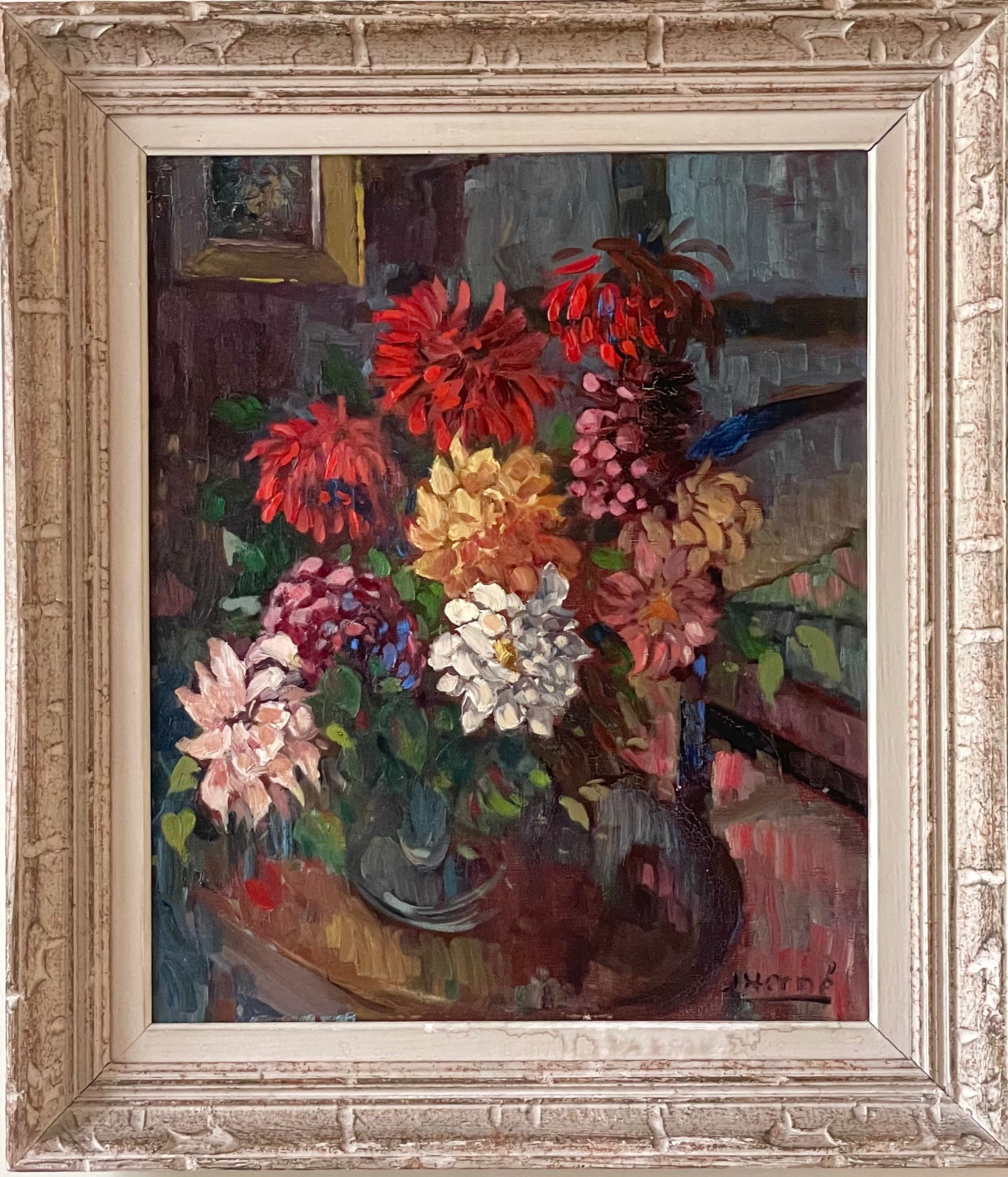 Dahlias on a Table