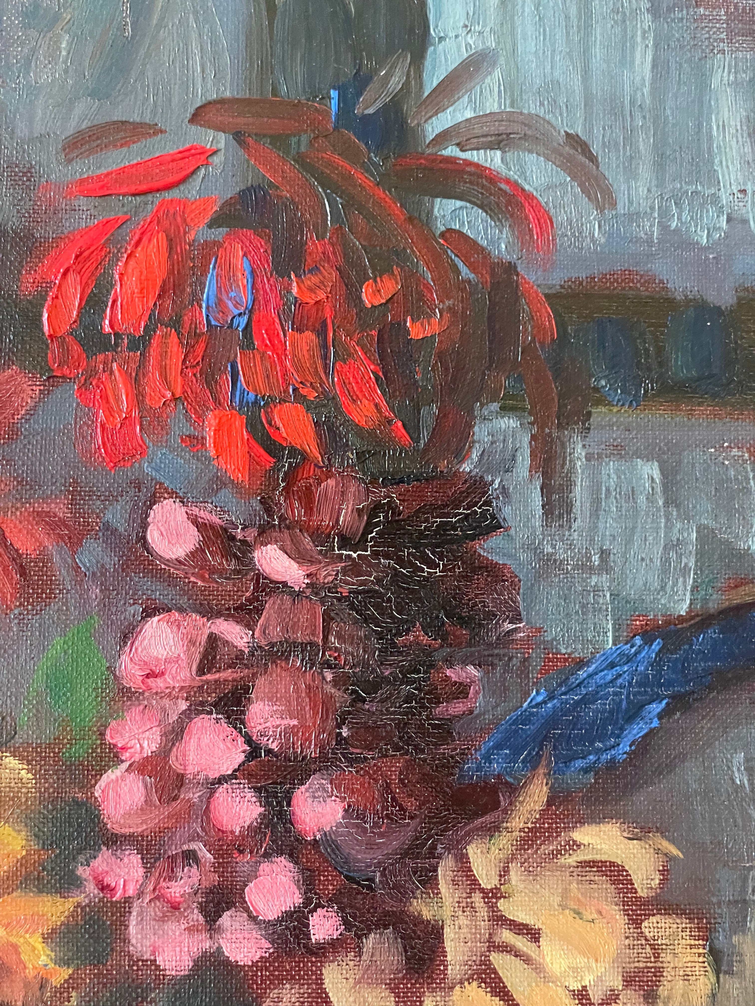 Dahlias on a Table