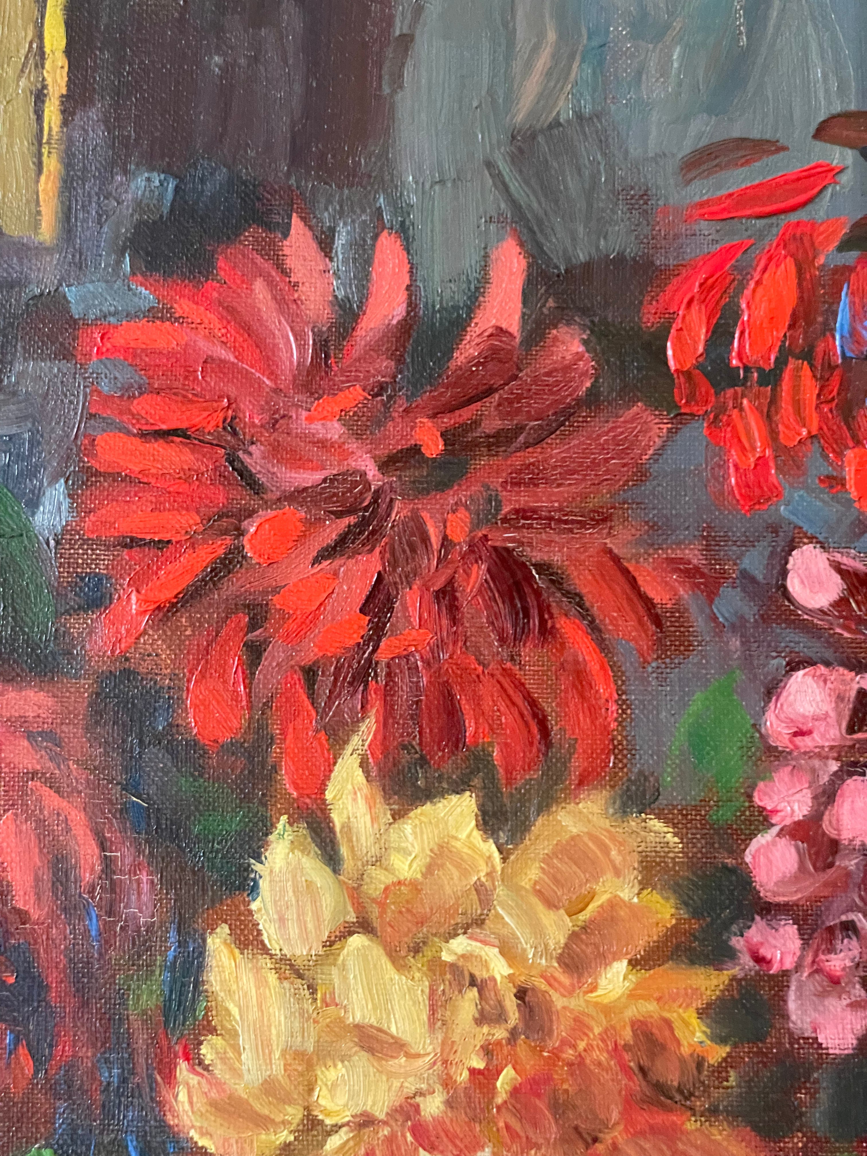 Dahlias on a Table