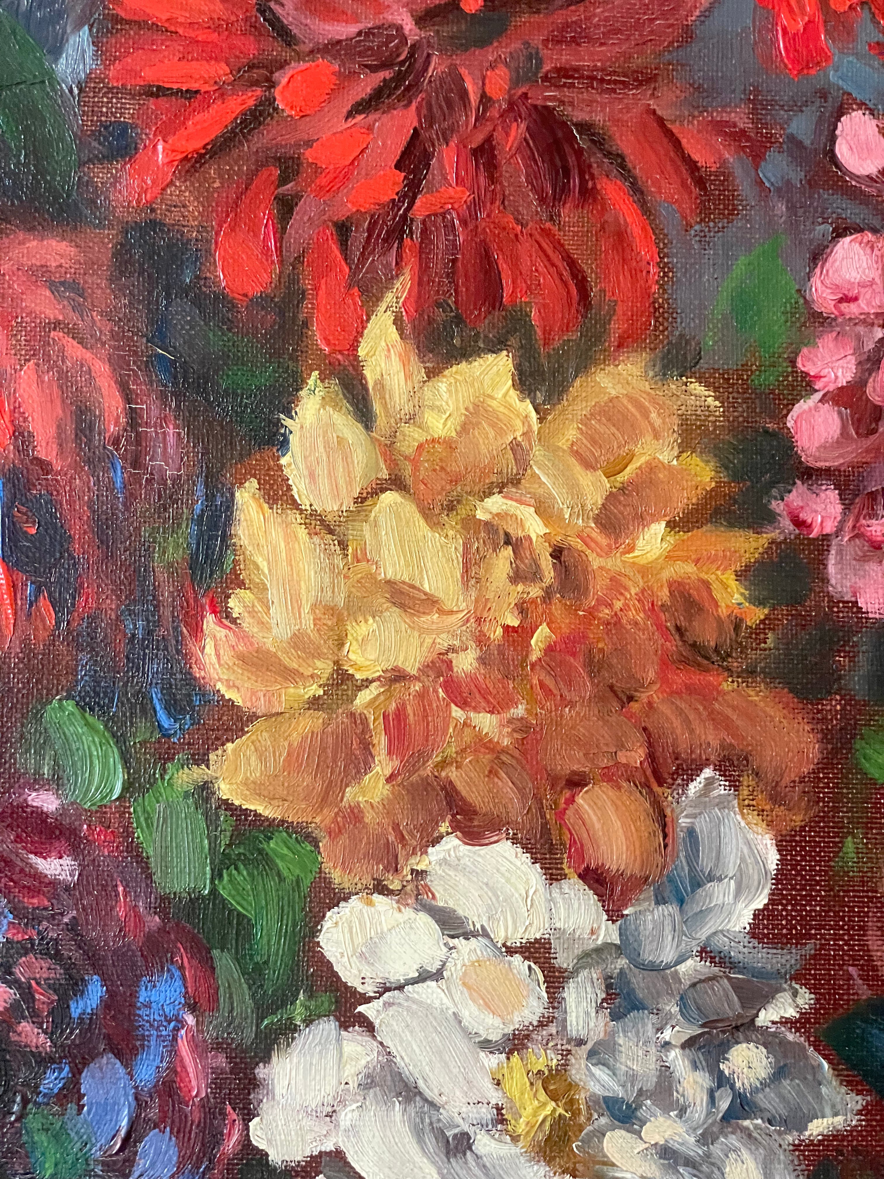 Dahlias on a Table