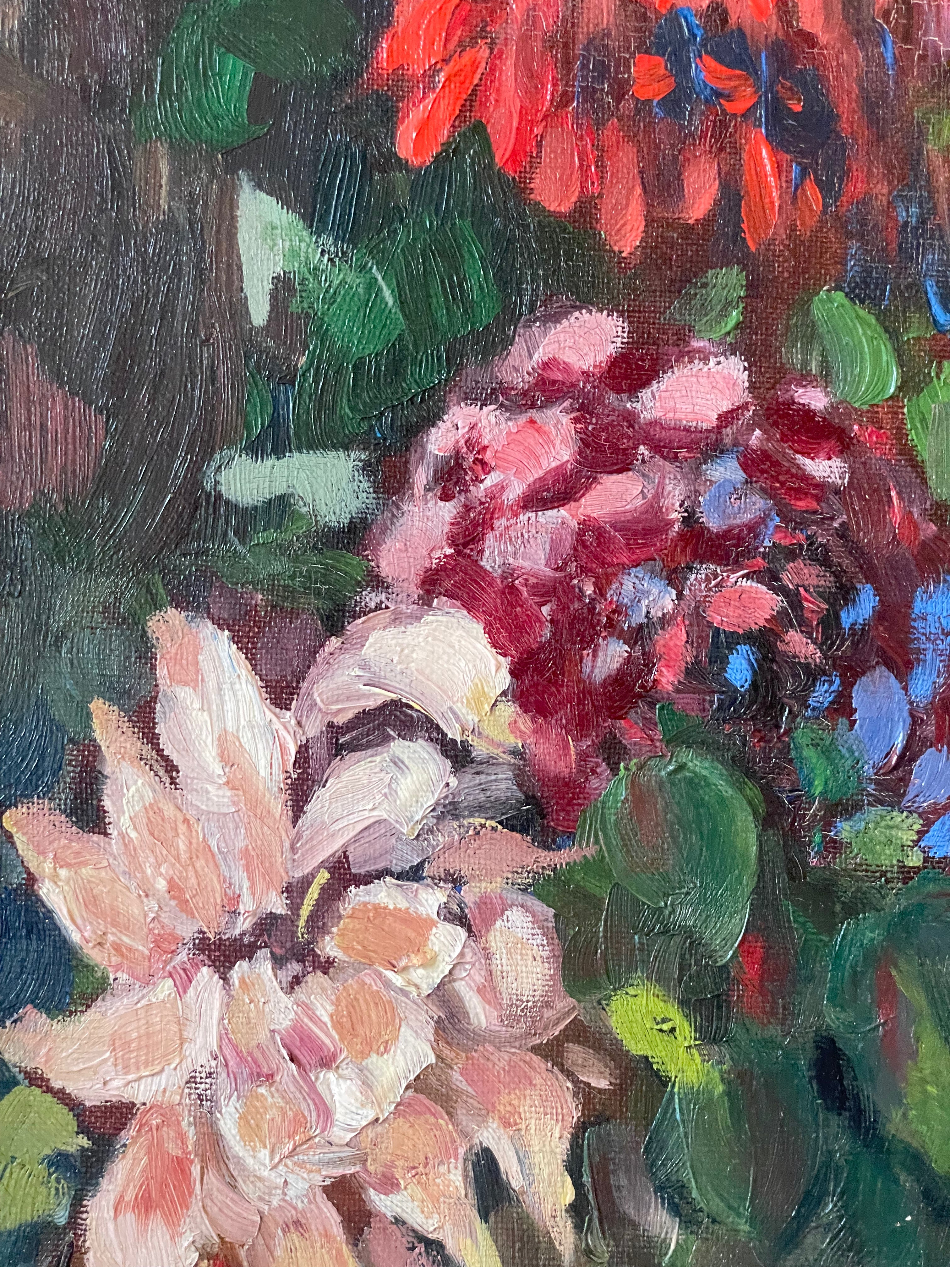 Dahlias on a Table