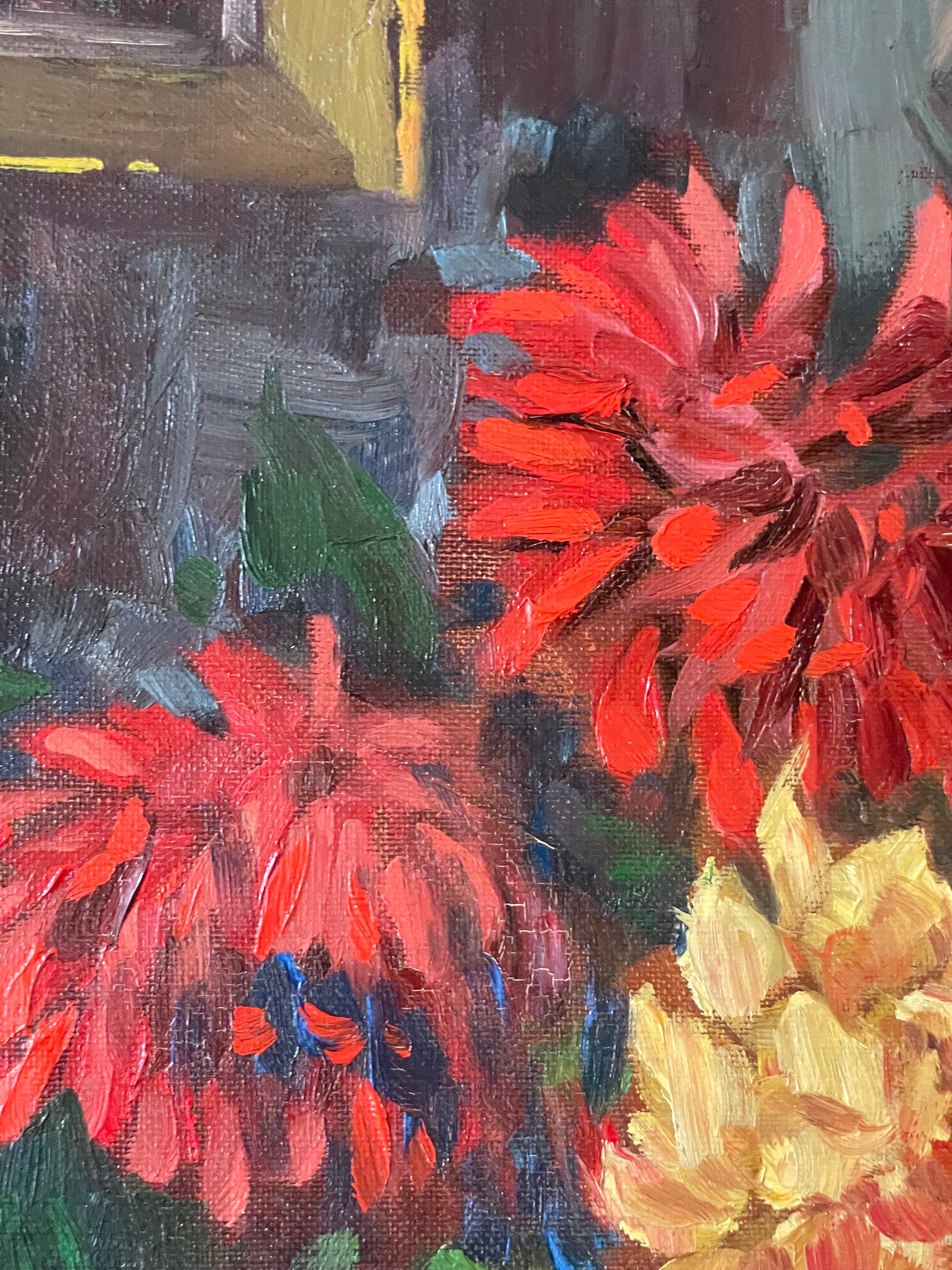 Dahlias on a Table