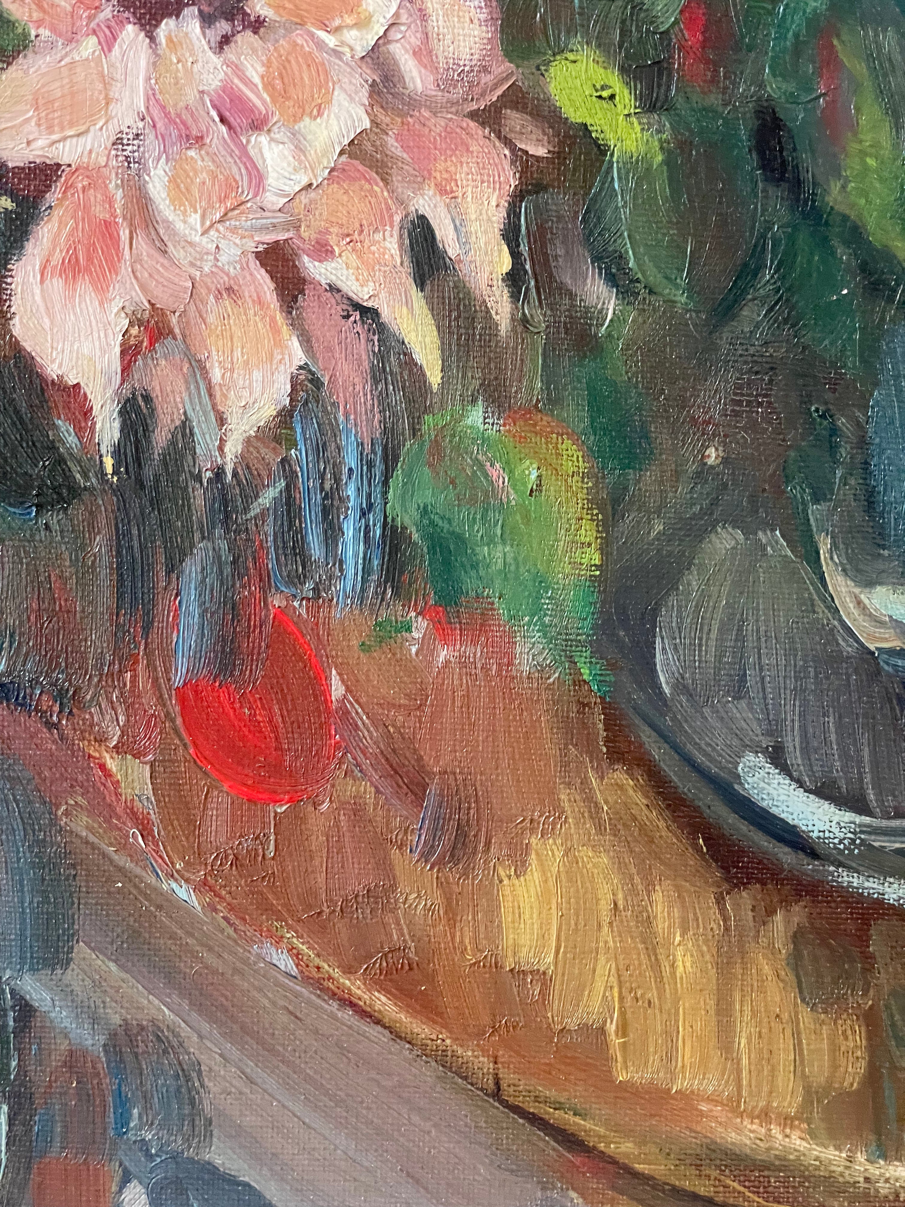 Dahlias on a Table