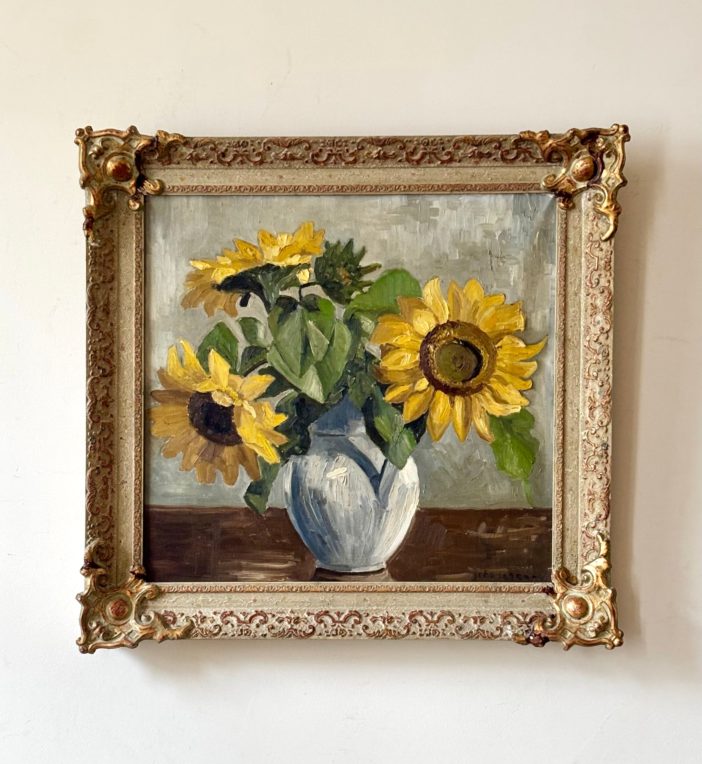Sunflowers in a White Vase