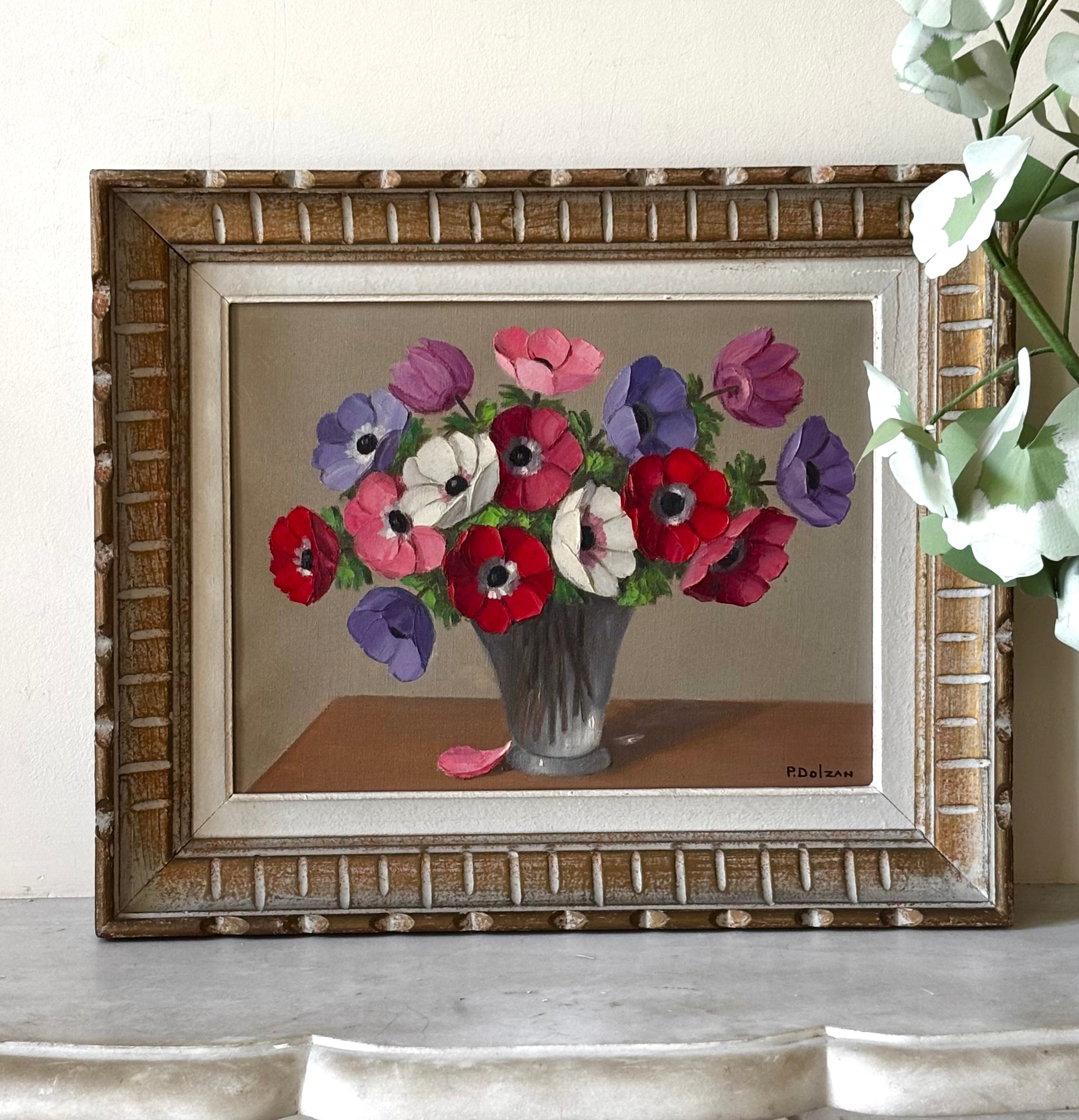 Anemones in a Glass Vase
