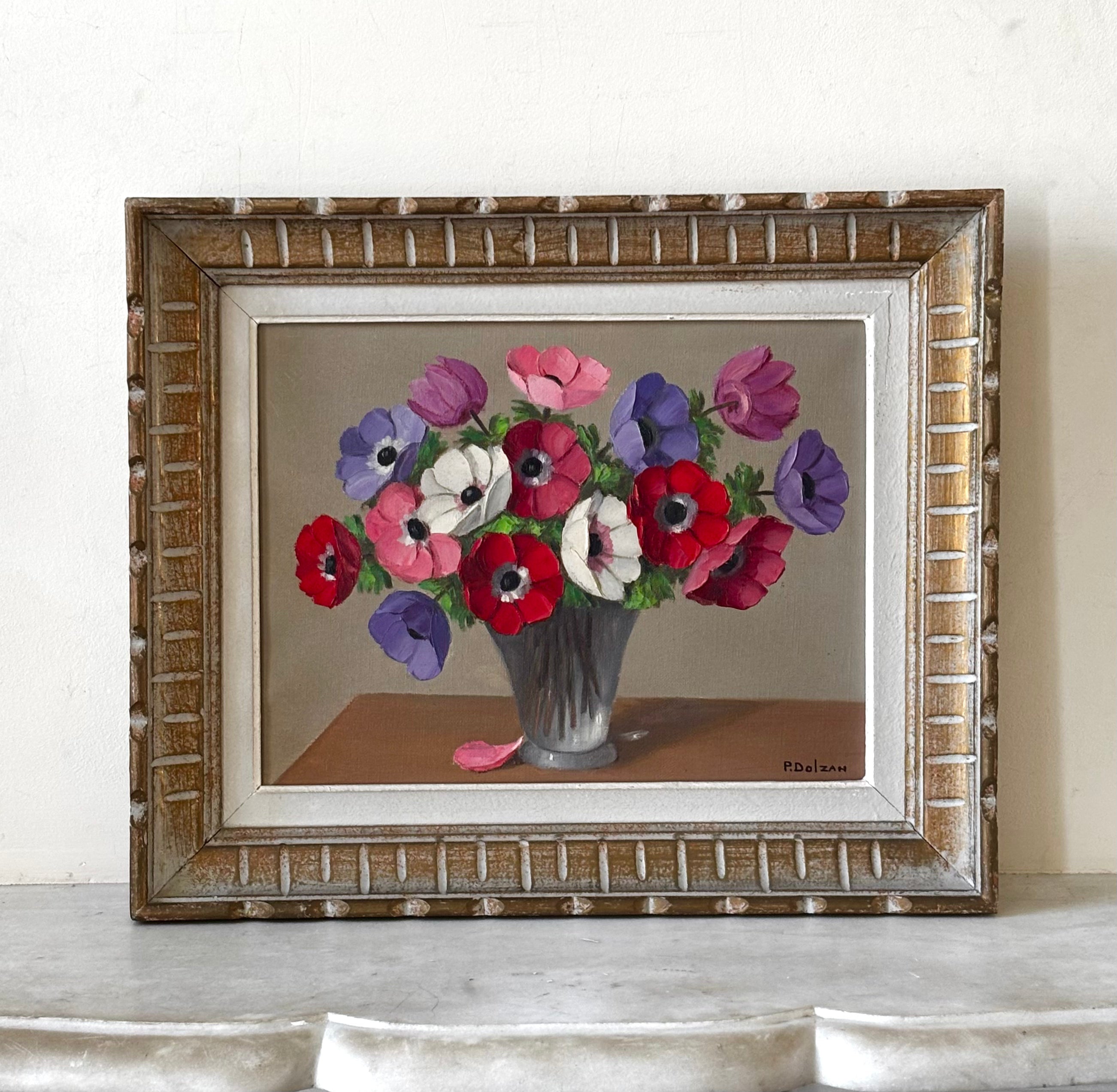 Anemones in a Glass Vase