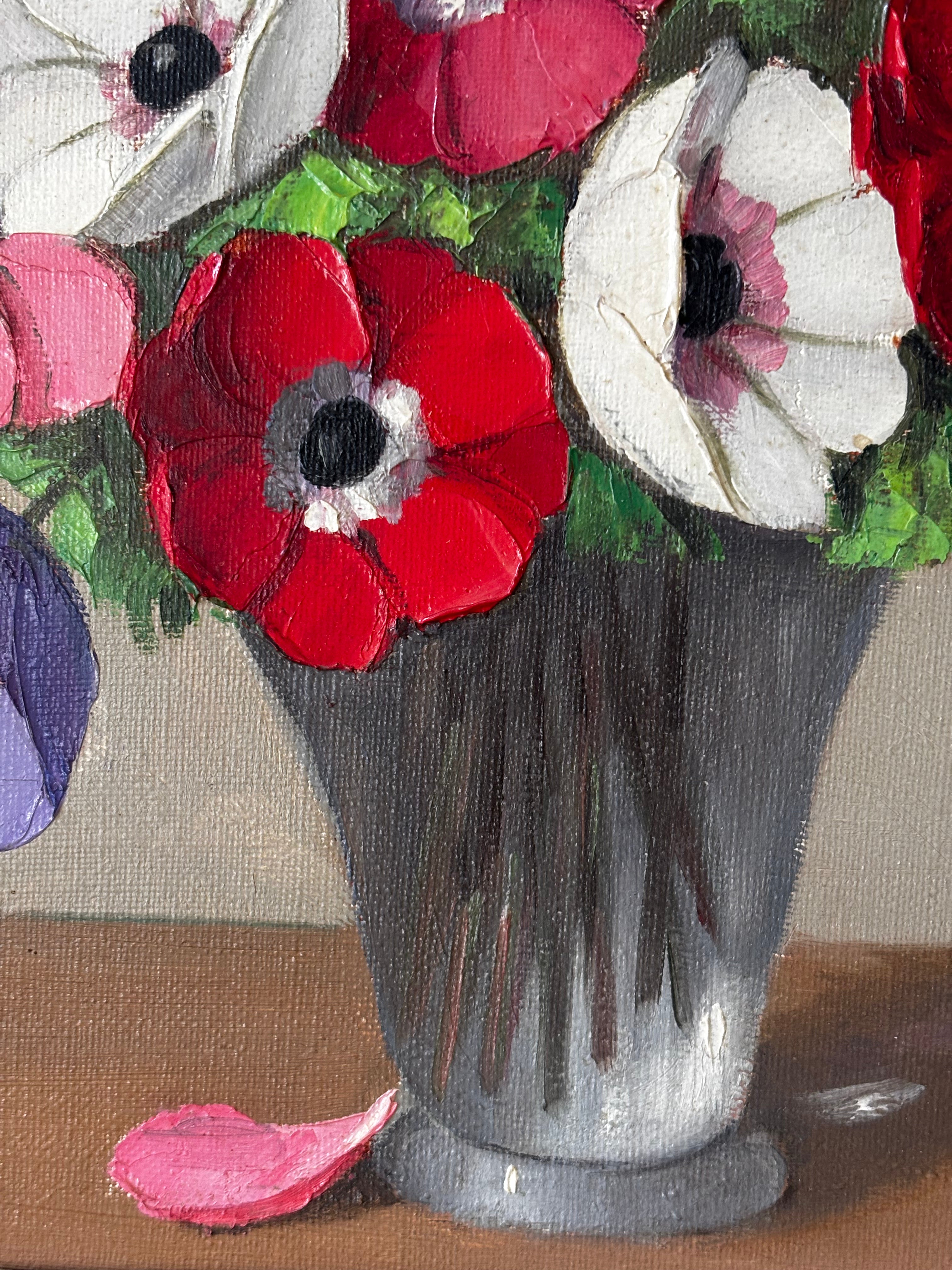 Anemones in a Glass Vase